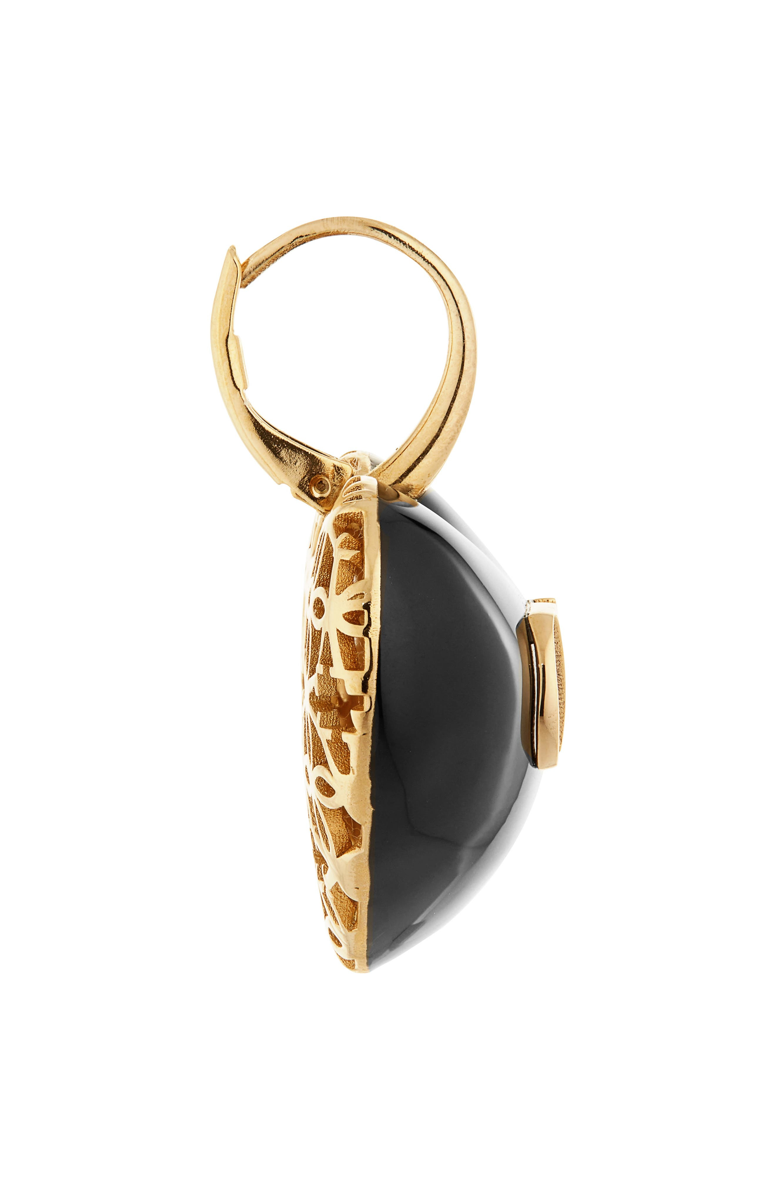 Valentino Garavani Coeur Royal Drop Earrings in Oro/Nero at Nordstrom - 3