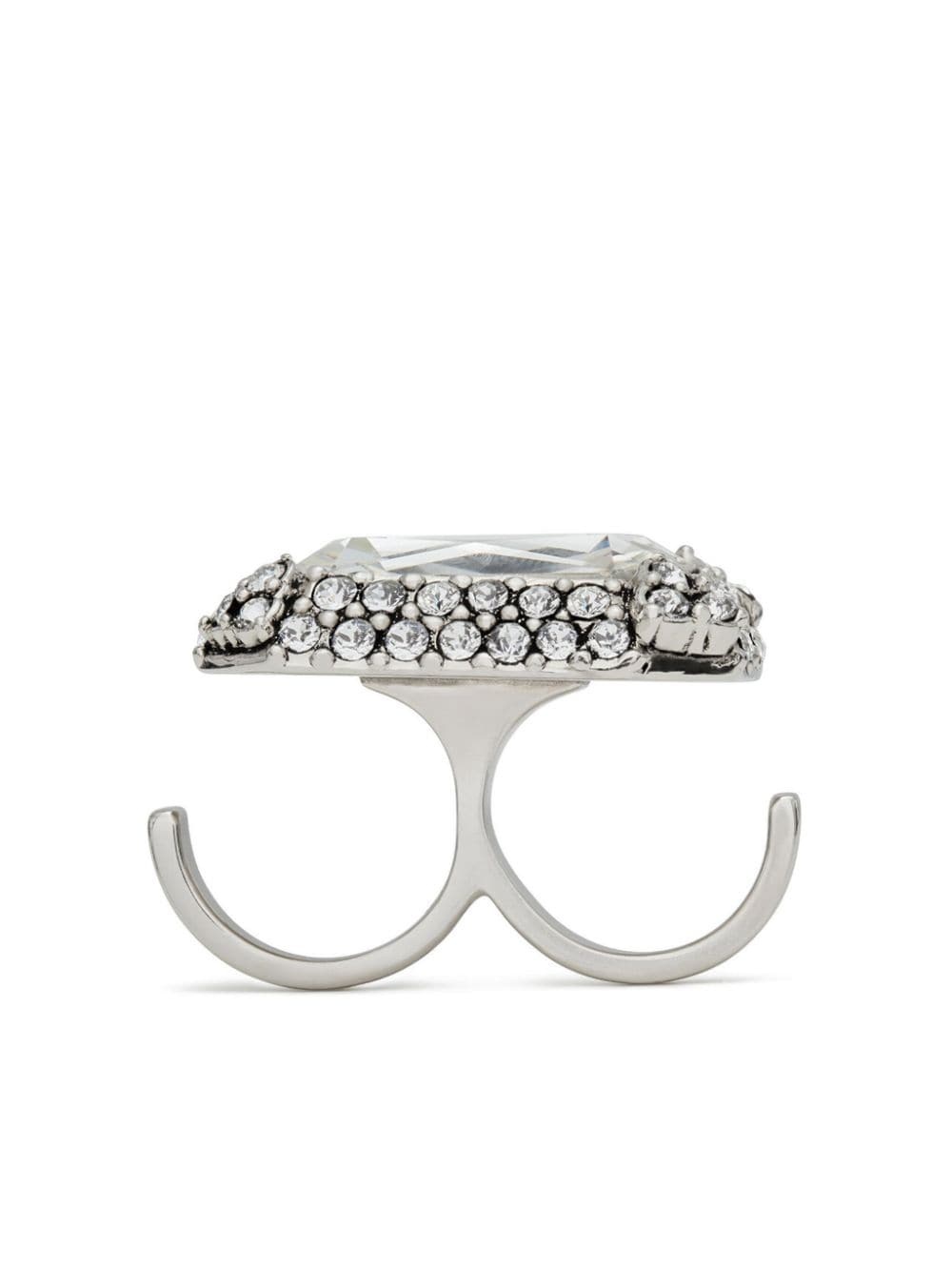 crystal-embellished knuckleduster ring - 2