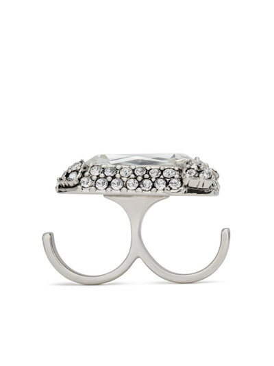 SAINT LAURENT crystal-embellished knuckleduster ring outlook