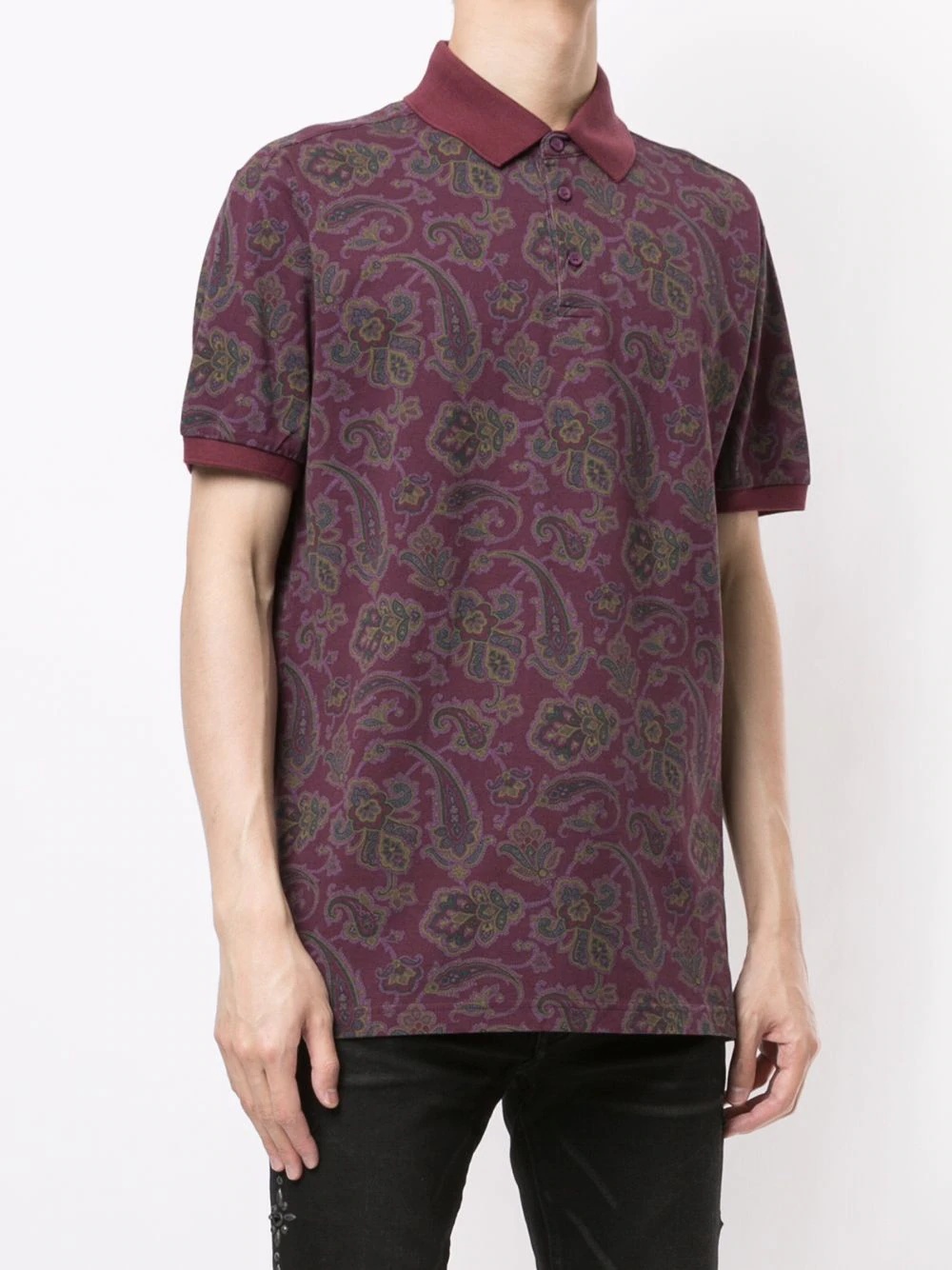 paisley-print cotton polo - 3