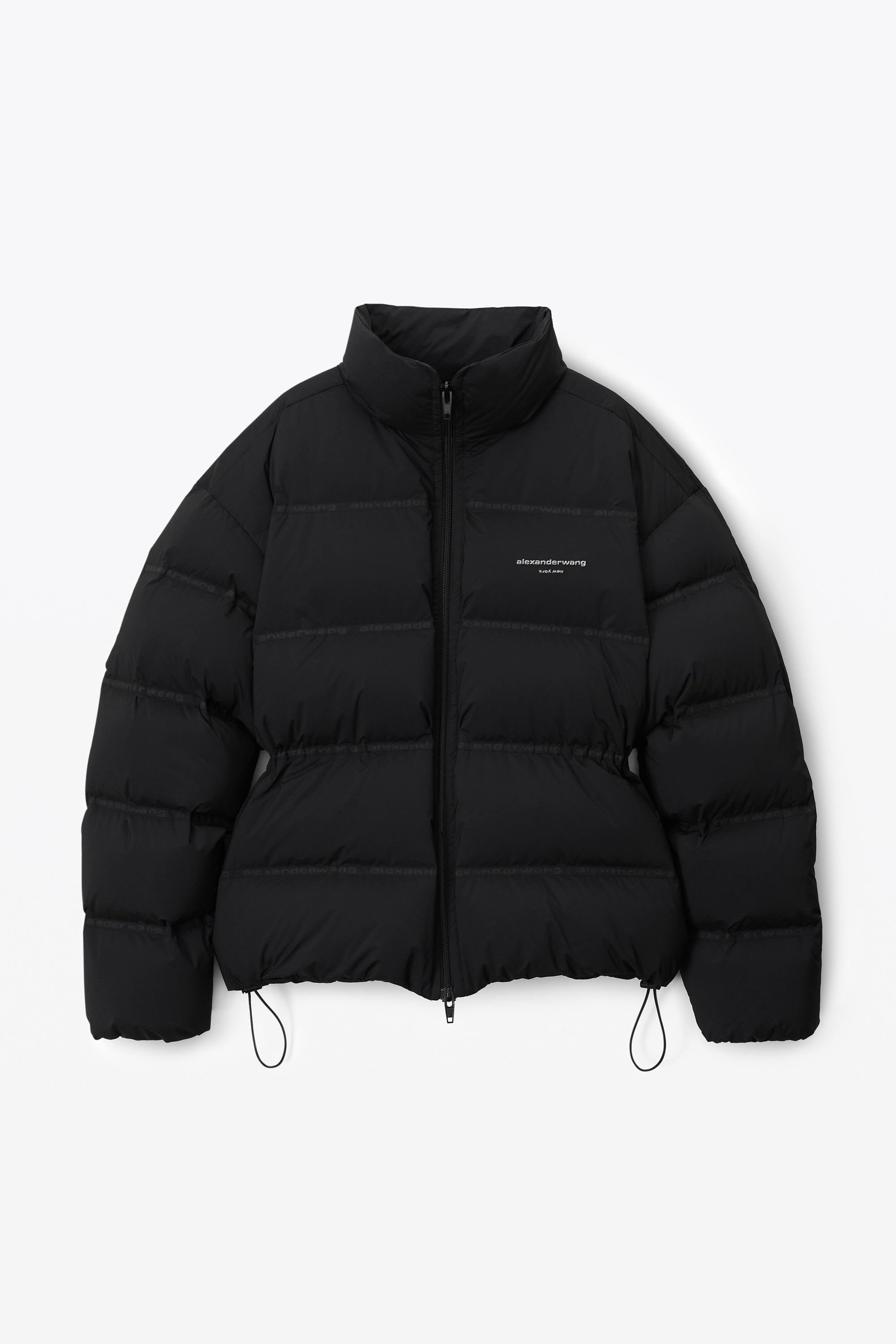 puffer coat with reflective logo - 1