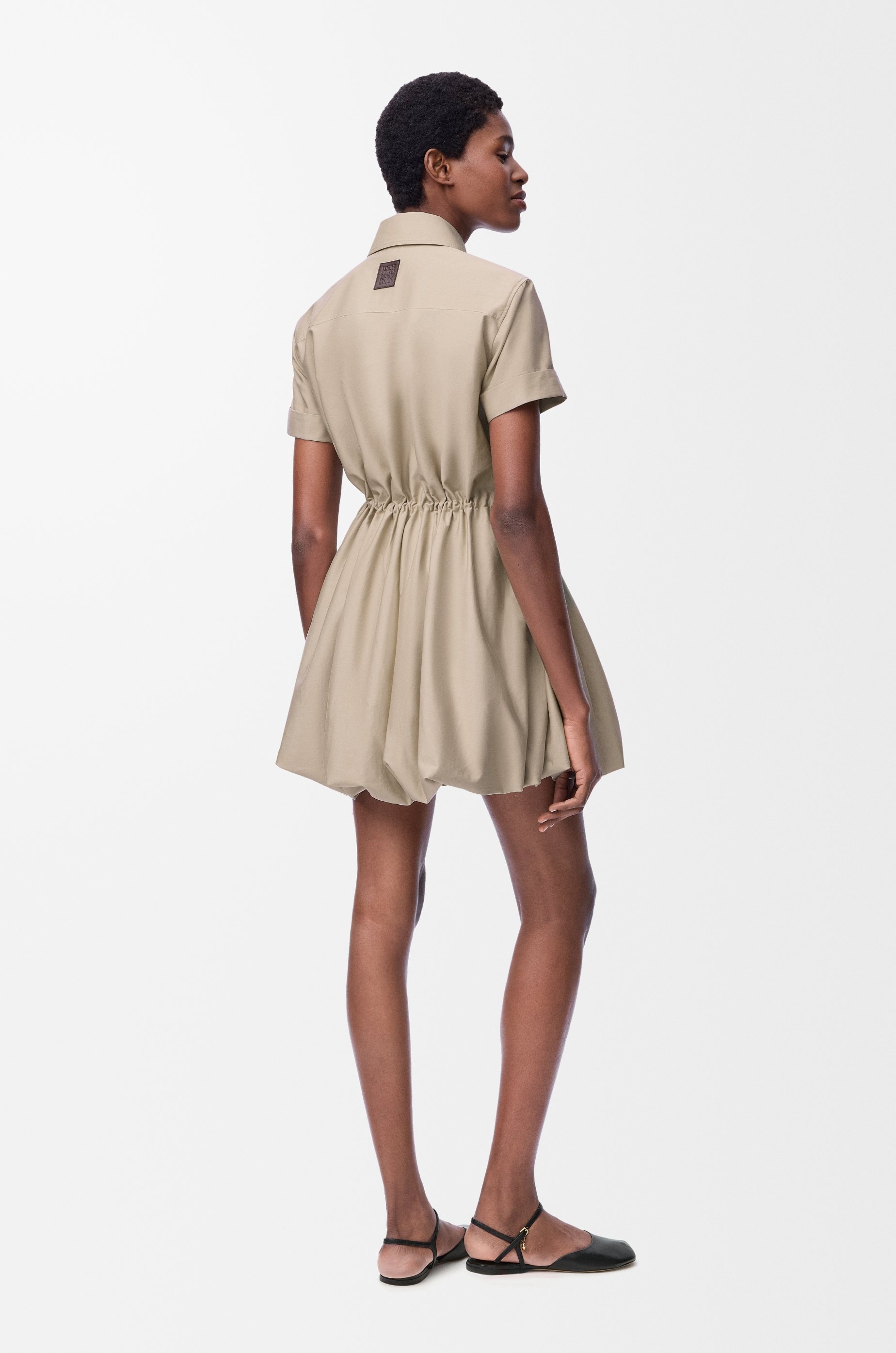 Short sleeve dress in cotton and silk - 4