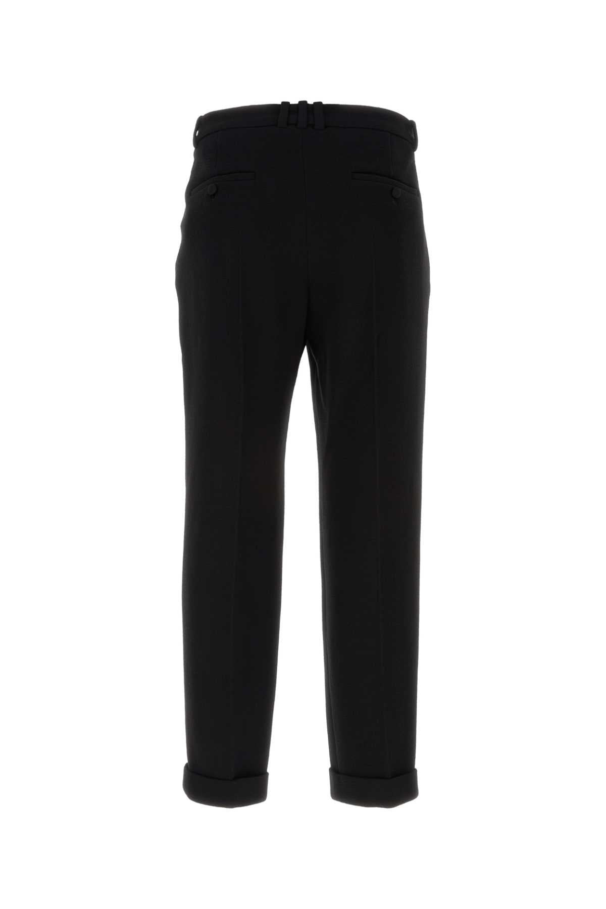 Balmain Men Black Wool Pant - 2