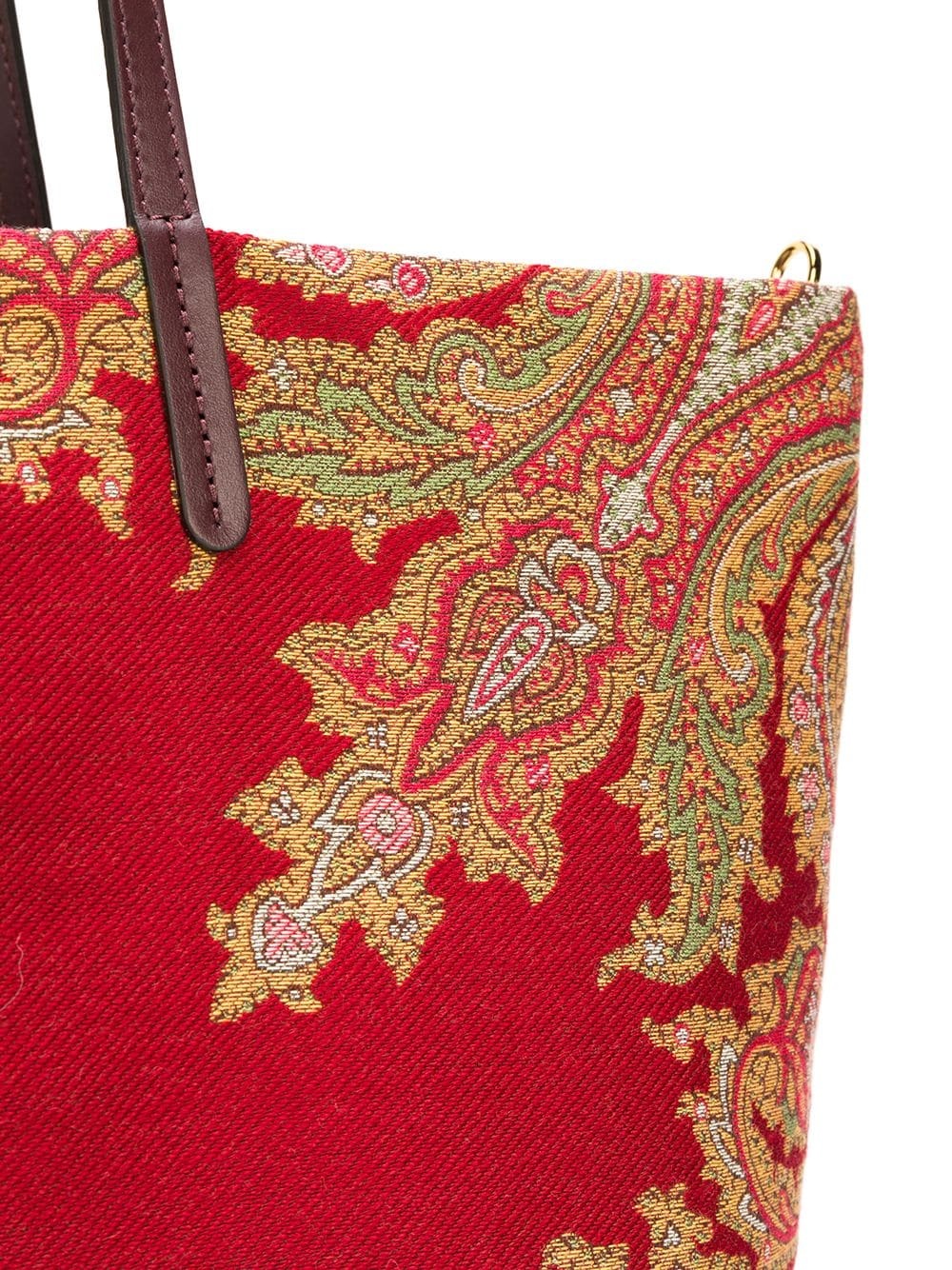 jacquard paisley print shoulder bag - 4