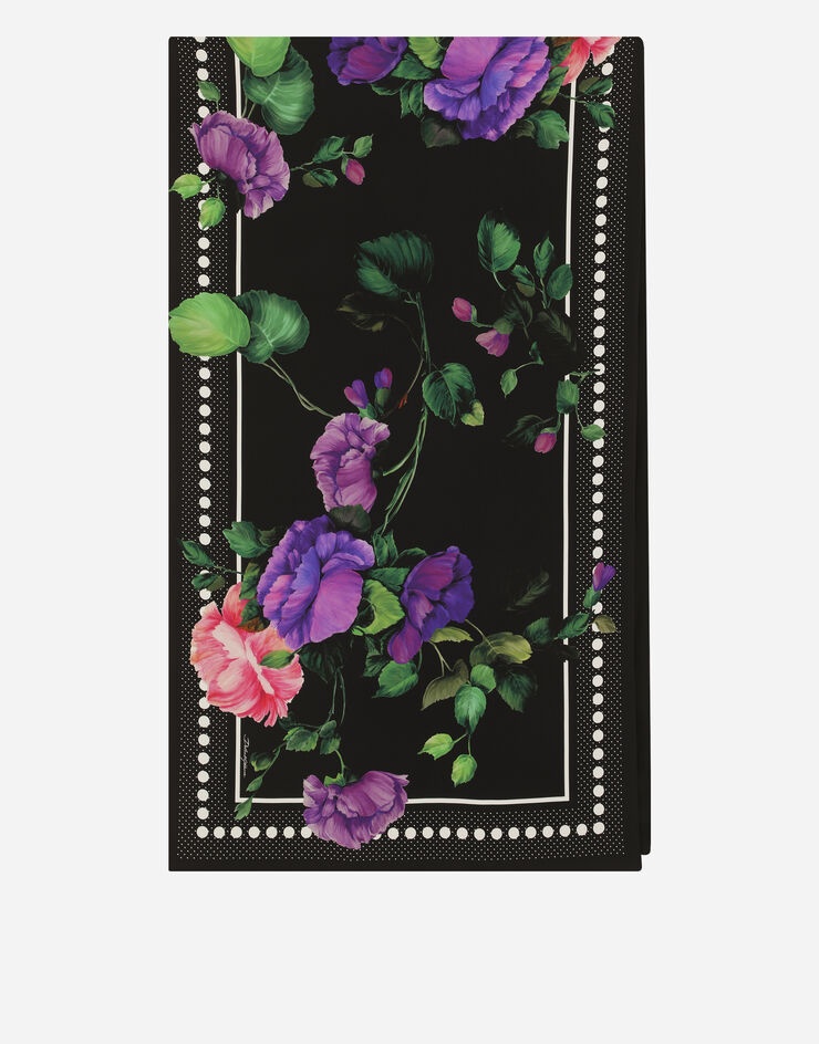 Rose-print charmeuse hijab - 1