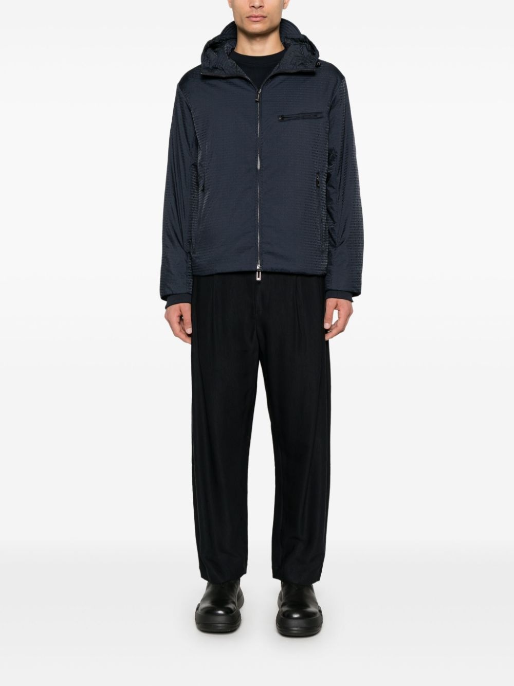 logo-jacquard jacket - 2