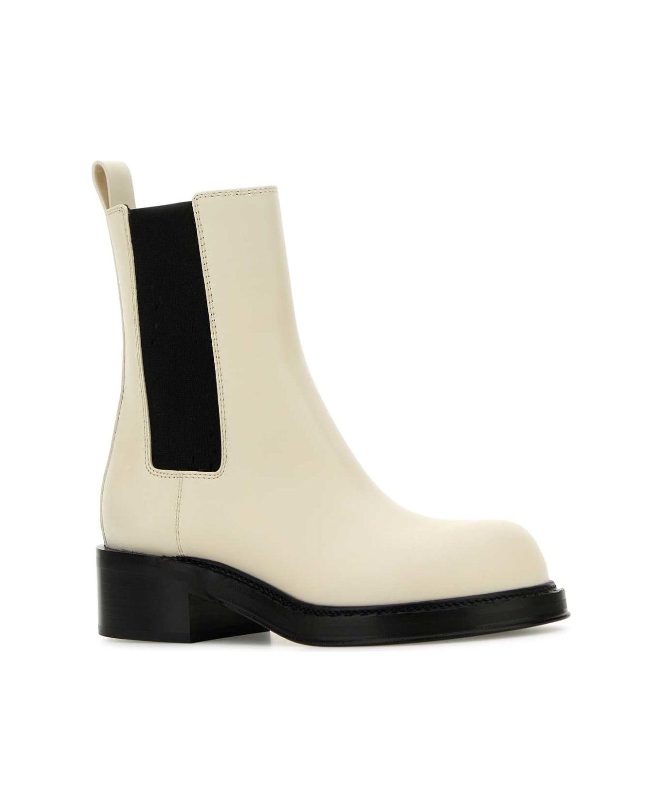 Ivory Leather Cliff Ankle Boots - 2