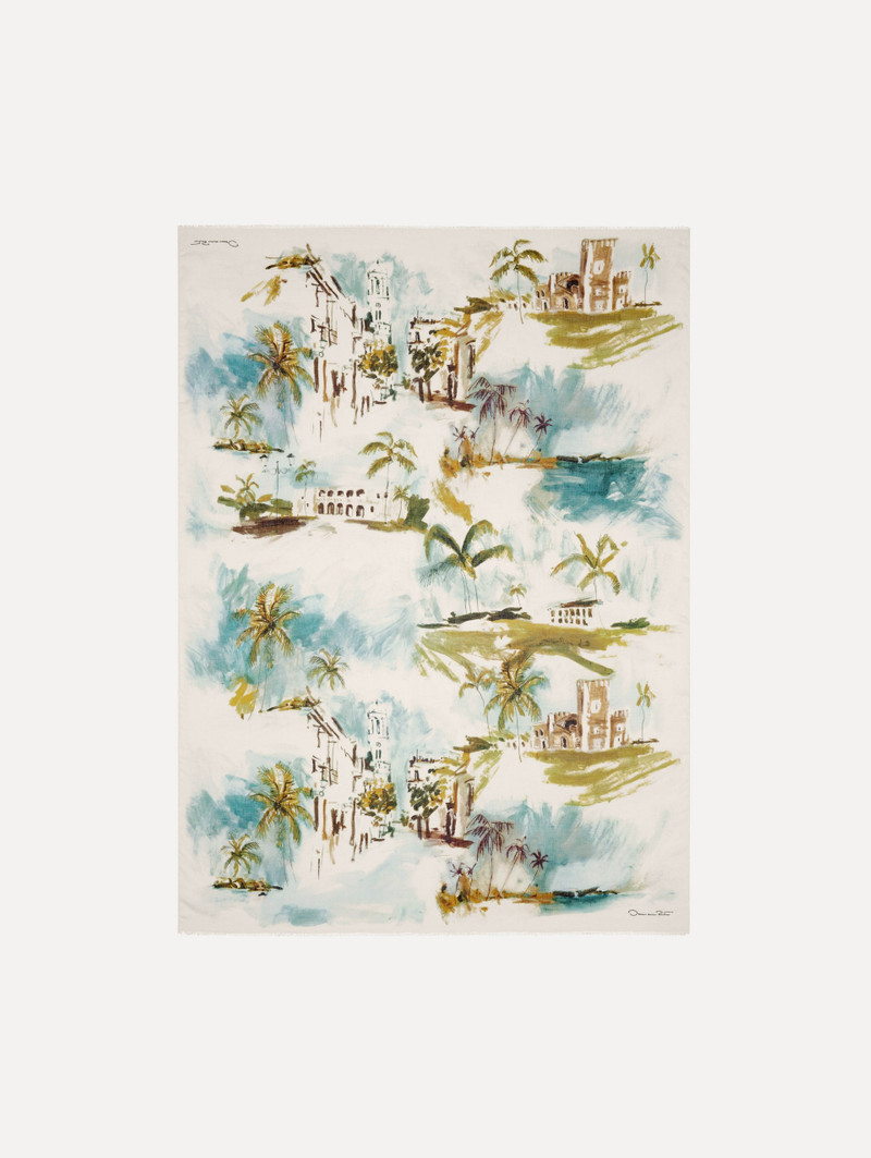 Oscar de la Renta DOMINICAN LANDSCAPE MODAL CASHMERE SCARF outlook