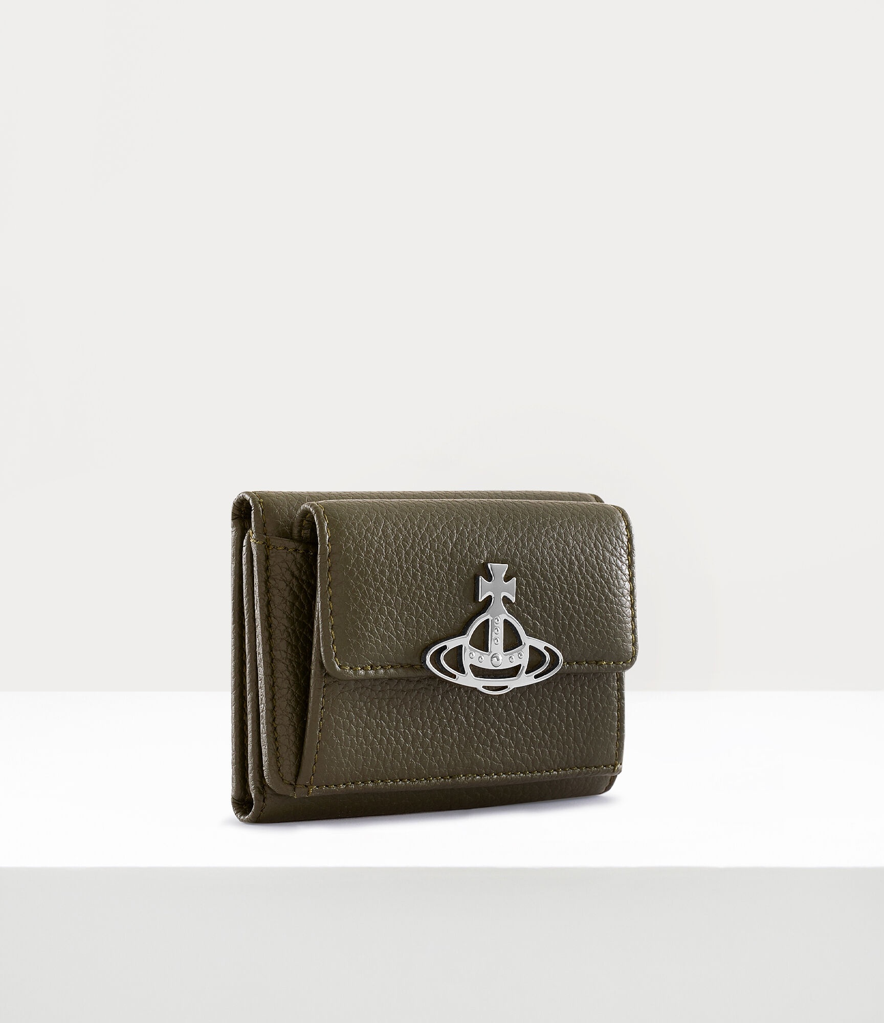 GRAIN LEATHER SMALL FLAP PURSE - 2