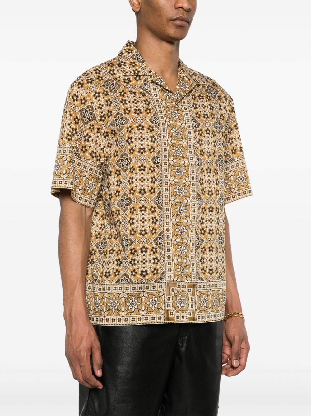 mosaic-print cotton shirt - 3
