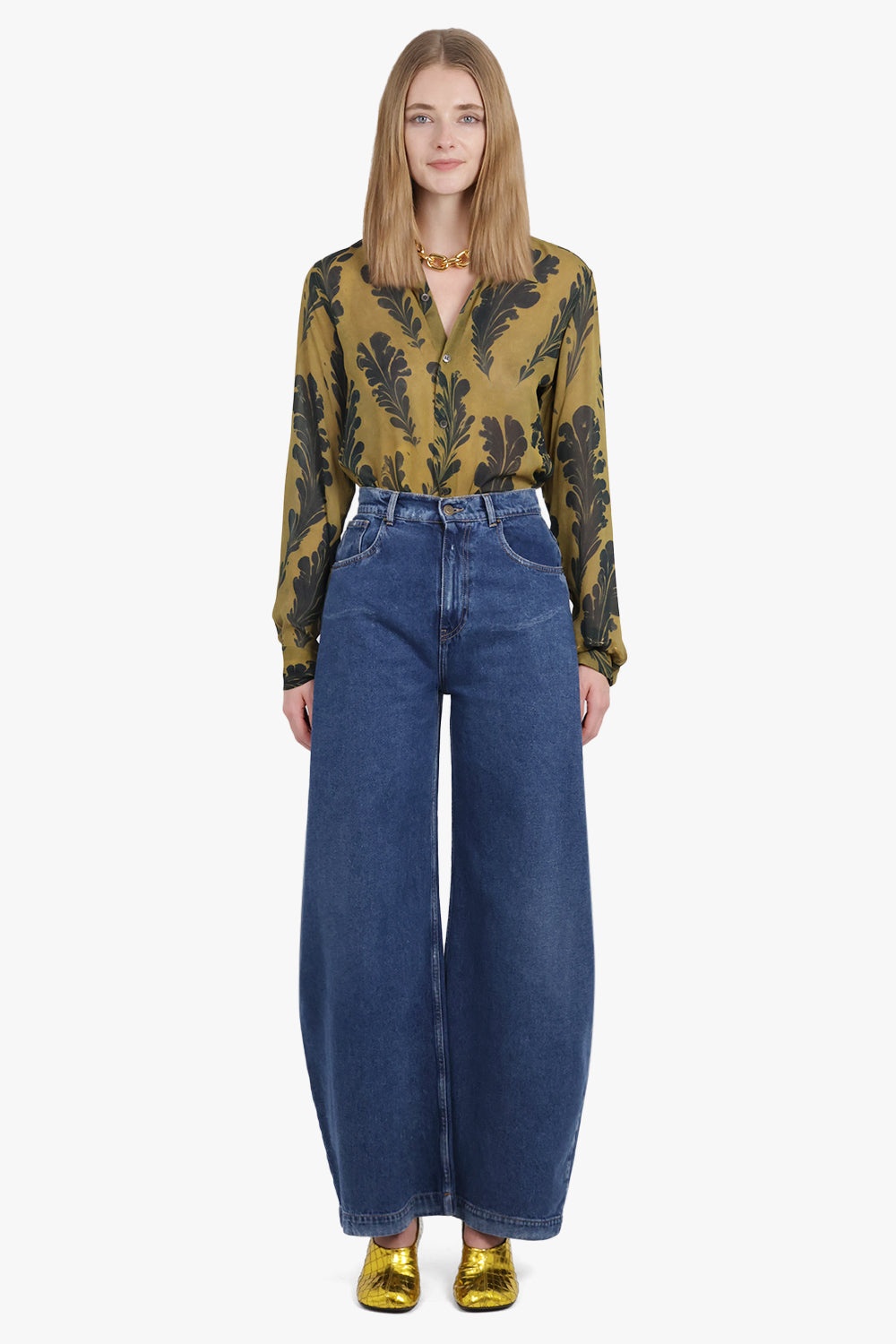 CELDON FLORAL PRINT SHIRT | OCRA/BLACK - 3