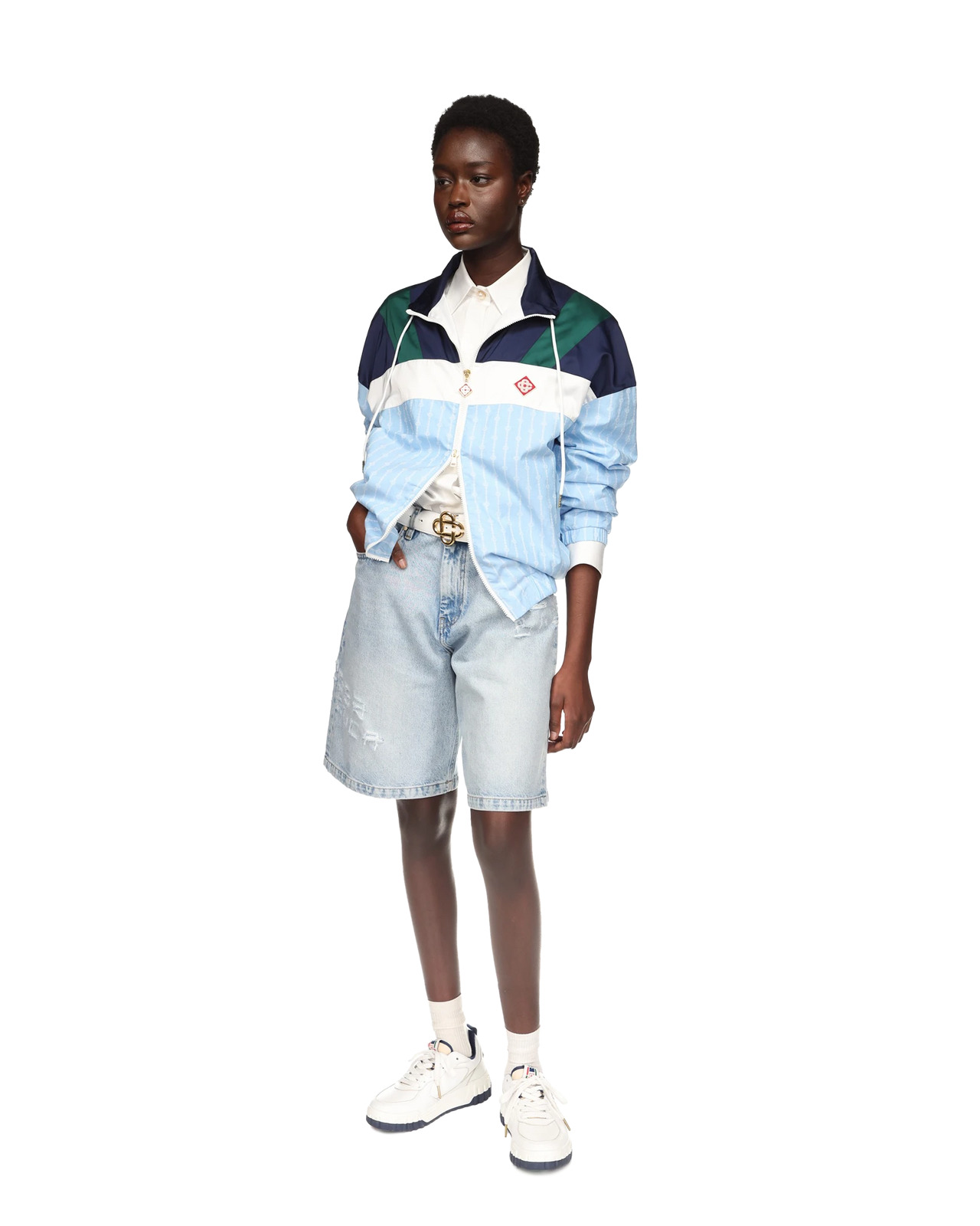 Pinstripe Nylon Track Jacket | Casablanca Paris - 3
