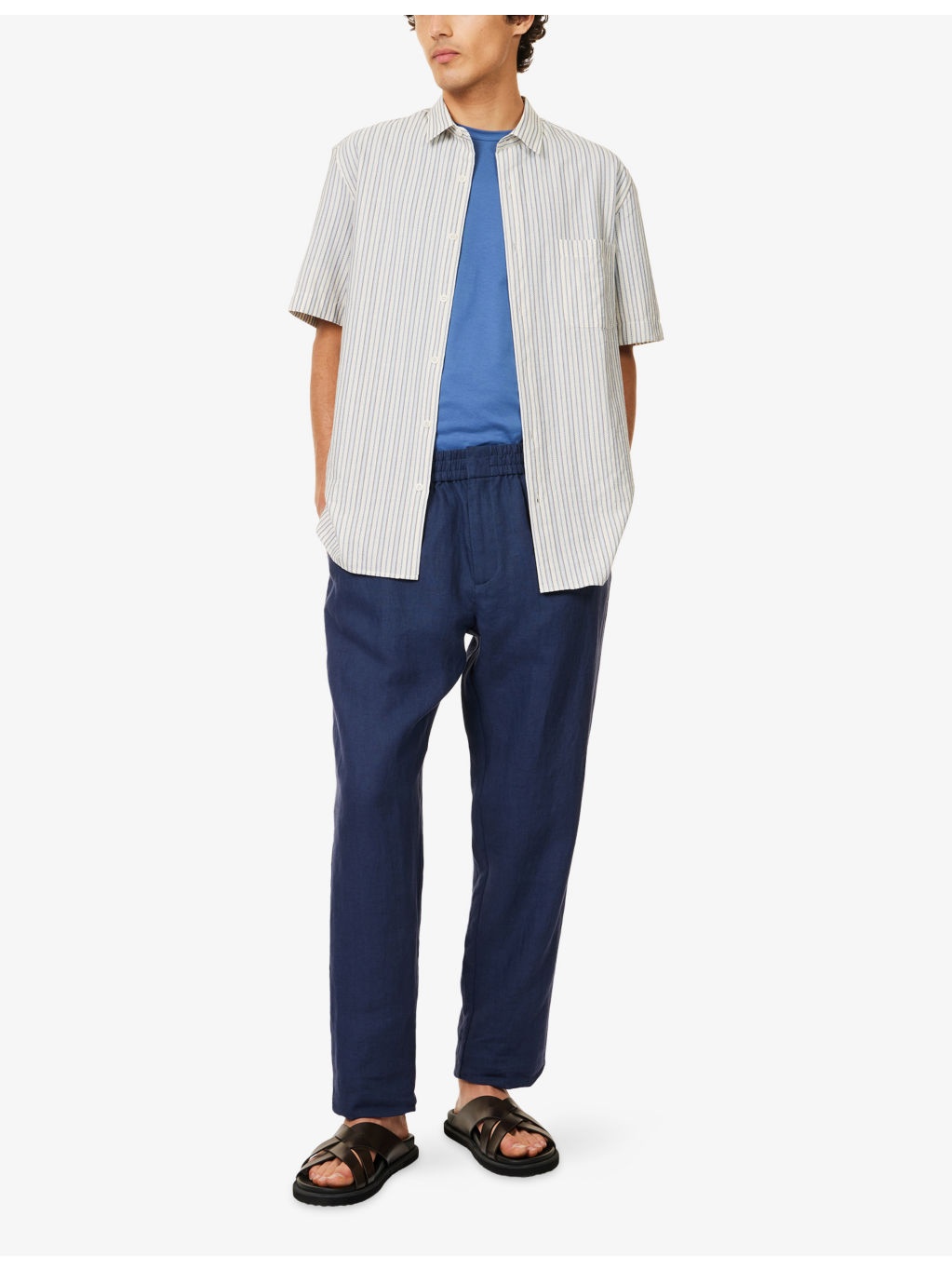 Striped Short-Sleeves Cotton-Poplin Shirt - 2