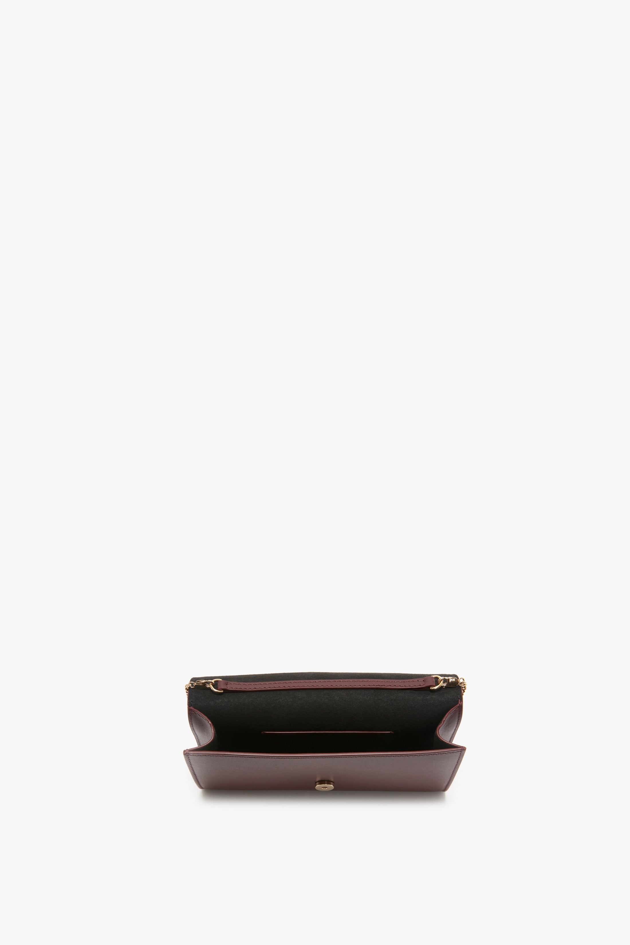 Wallet On Chain In Burgundy Leather - 5