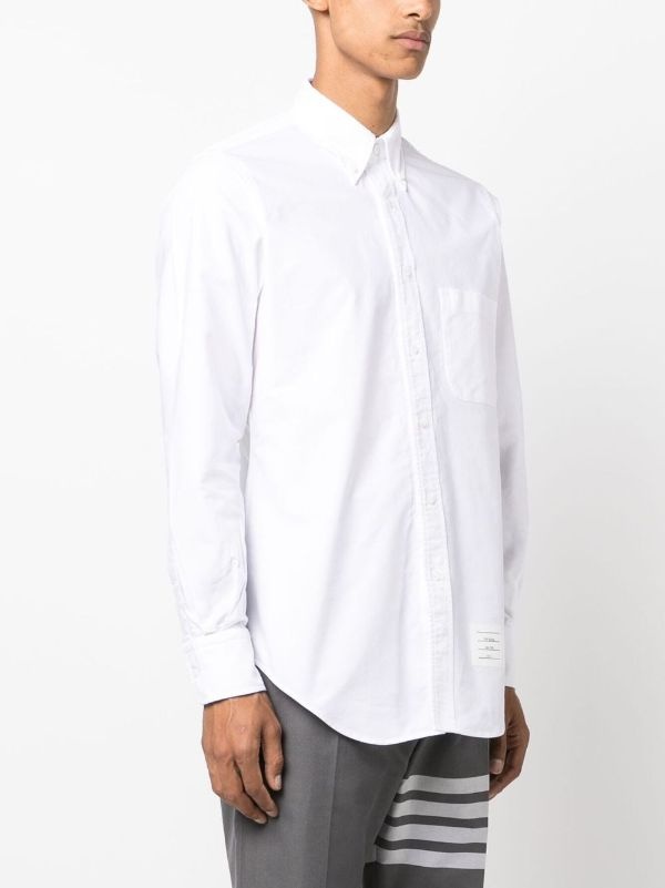 THOM BROWNE Men Classic Oxford Shirt With Grosgrain Placket - 1