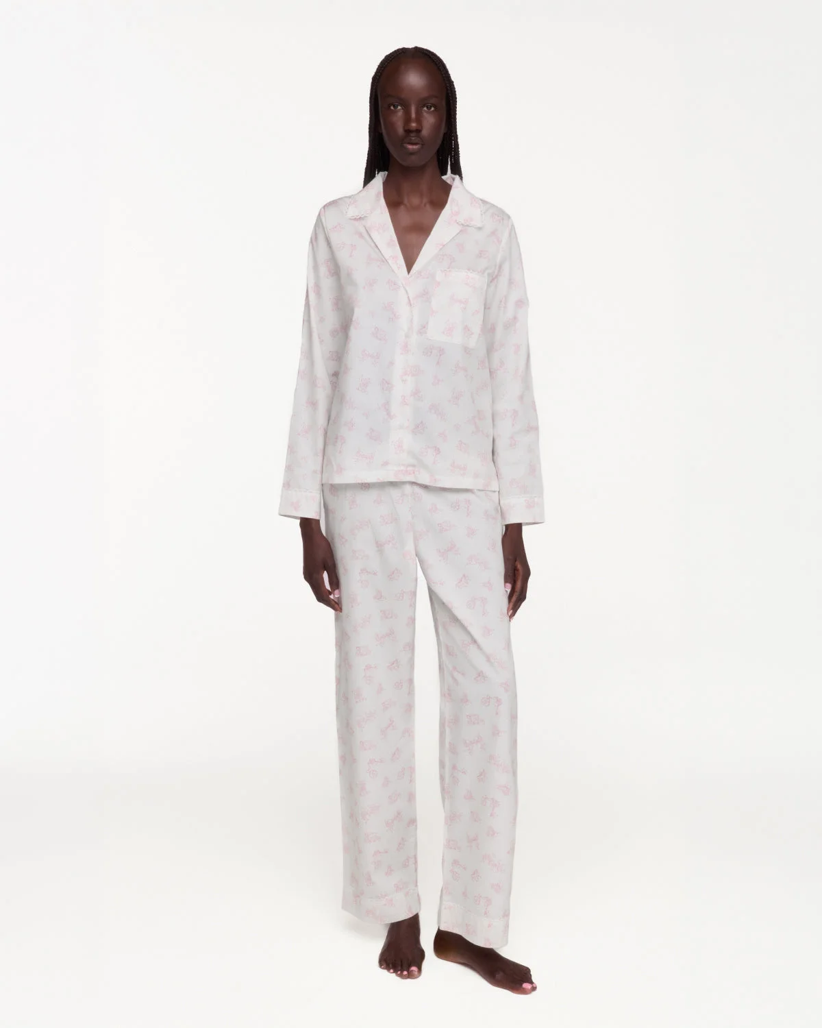 The Pajama Pant: Cou Cou x Sandy Liang Sweet Dreams French Poplin - 1