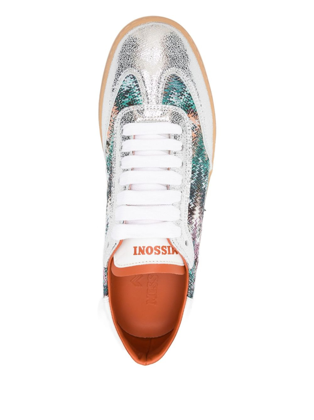 patterned leather sneakers - 4