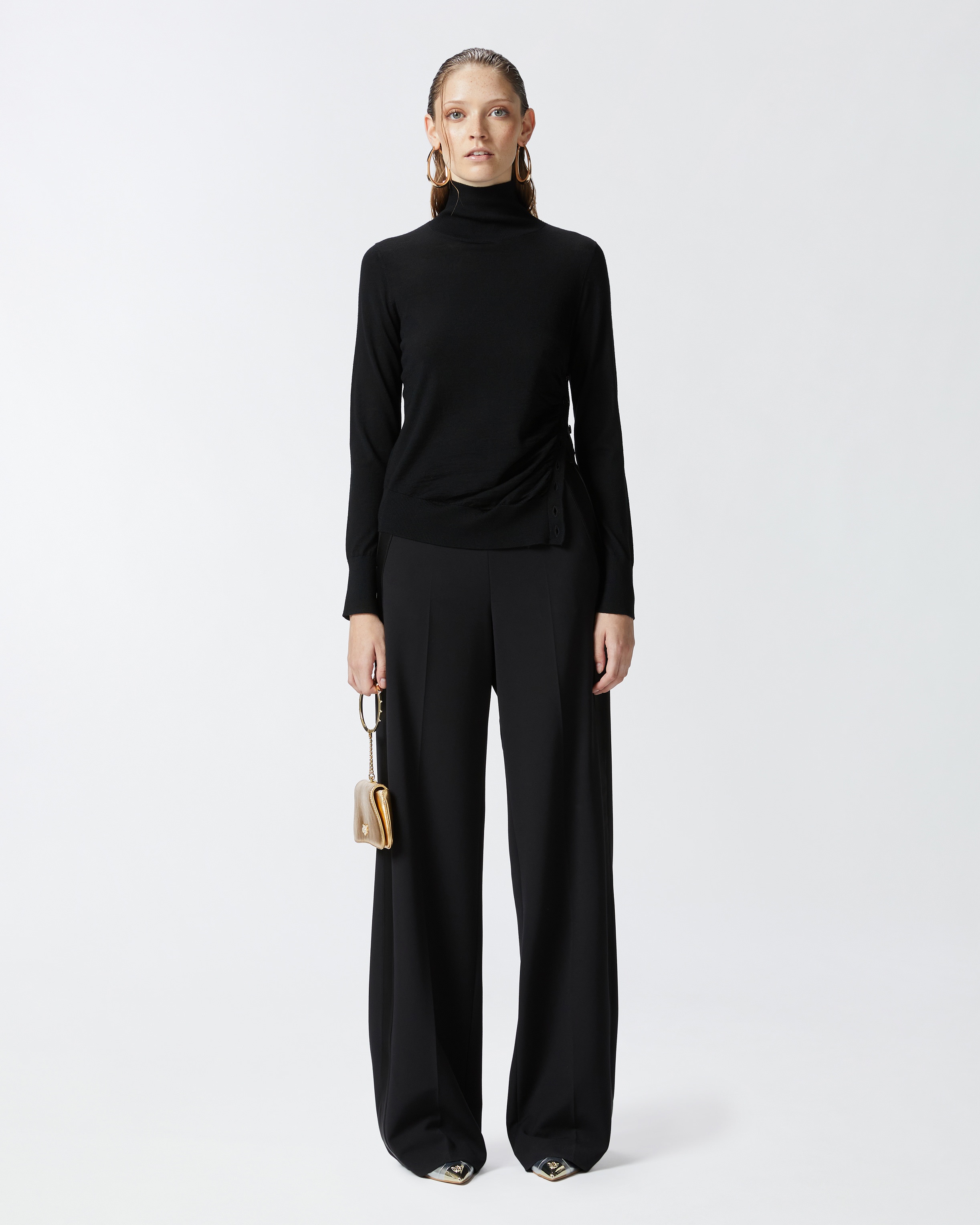 ELEGANT TROUSERS WITH SHINY SIDE BAND - 2