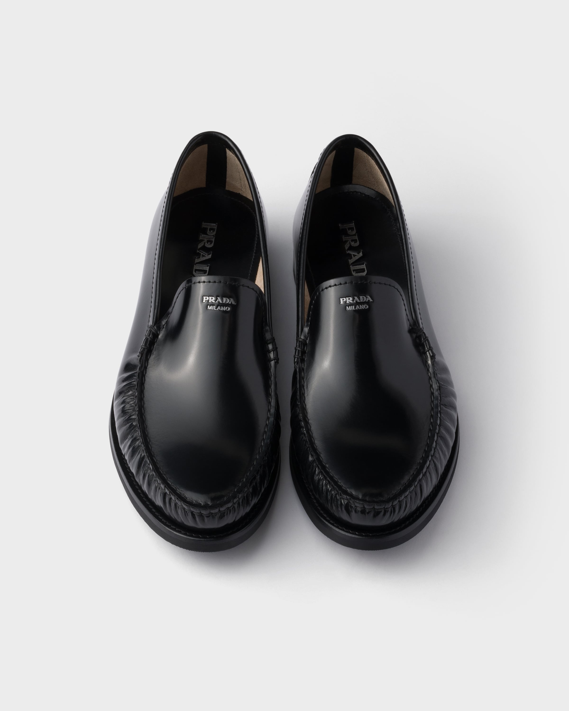 Brushed leather loafers - 4