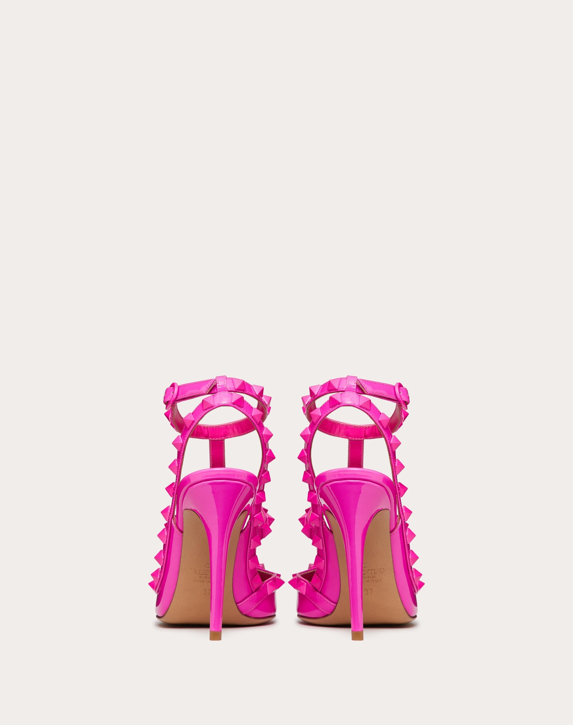 ROCKSTUD ANKLE STRAP PATENT-LEATHER PUMP WITH TONAL STUDS 100 MM - 3