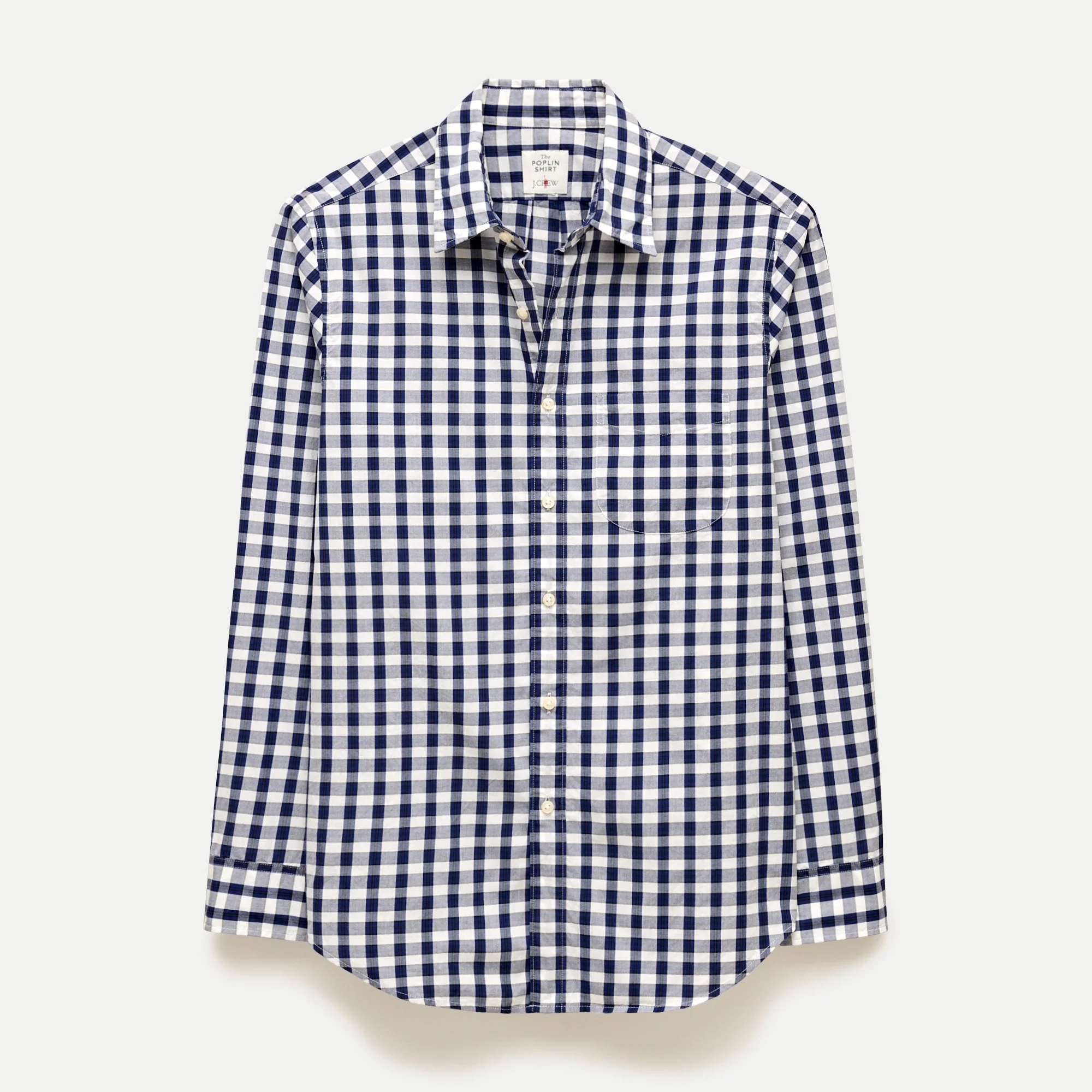 Poplin shirt with point collar - 1