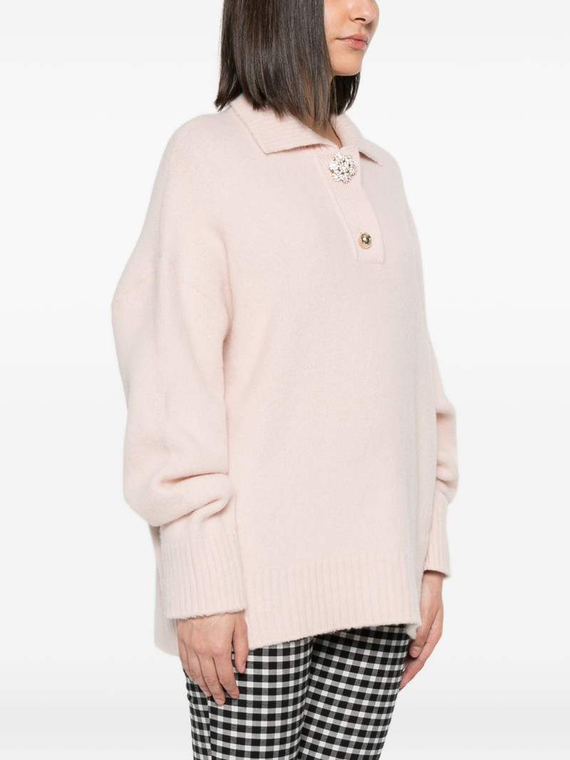 crystal-embellished spread-collar sweater 3