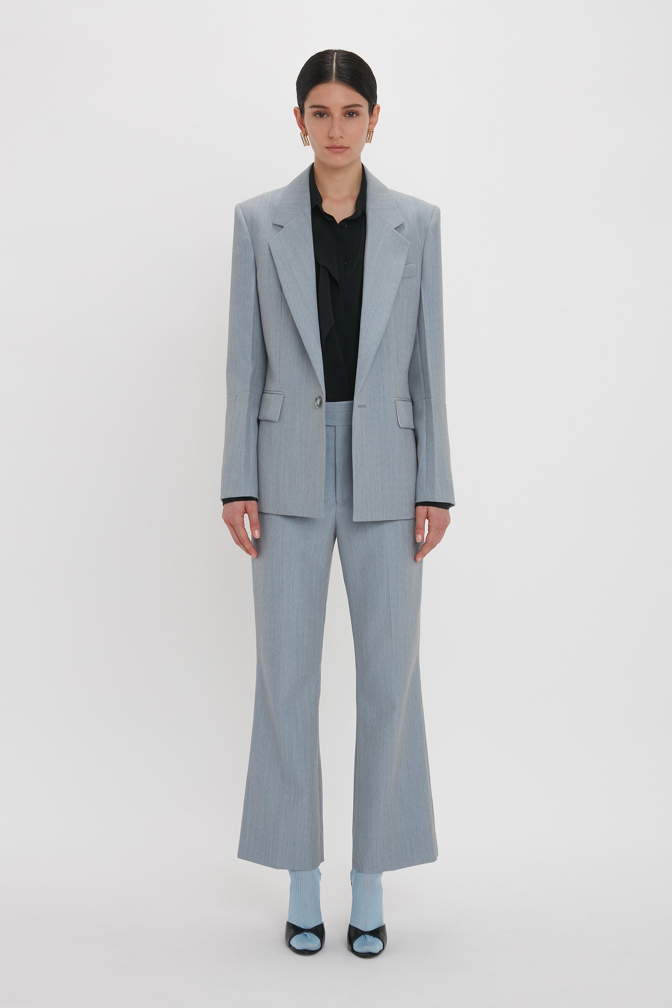 Exclusive Sleeve Detail Patch Pocket Jacket In Marina - 2