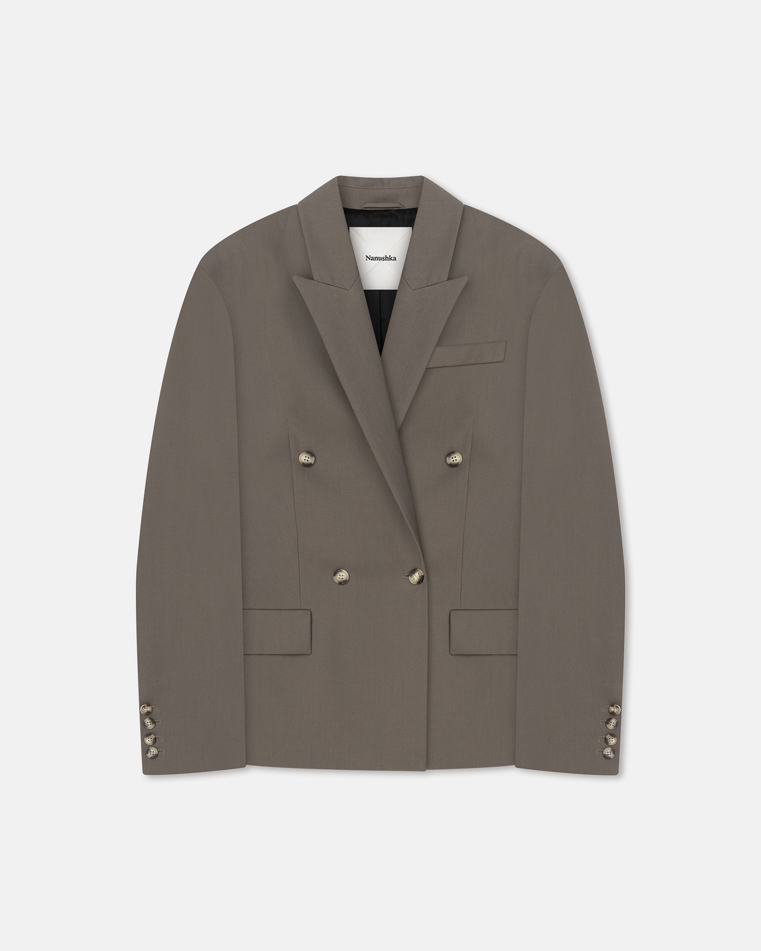 Cinched-Waist Twill-Suiting Blazer - 1