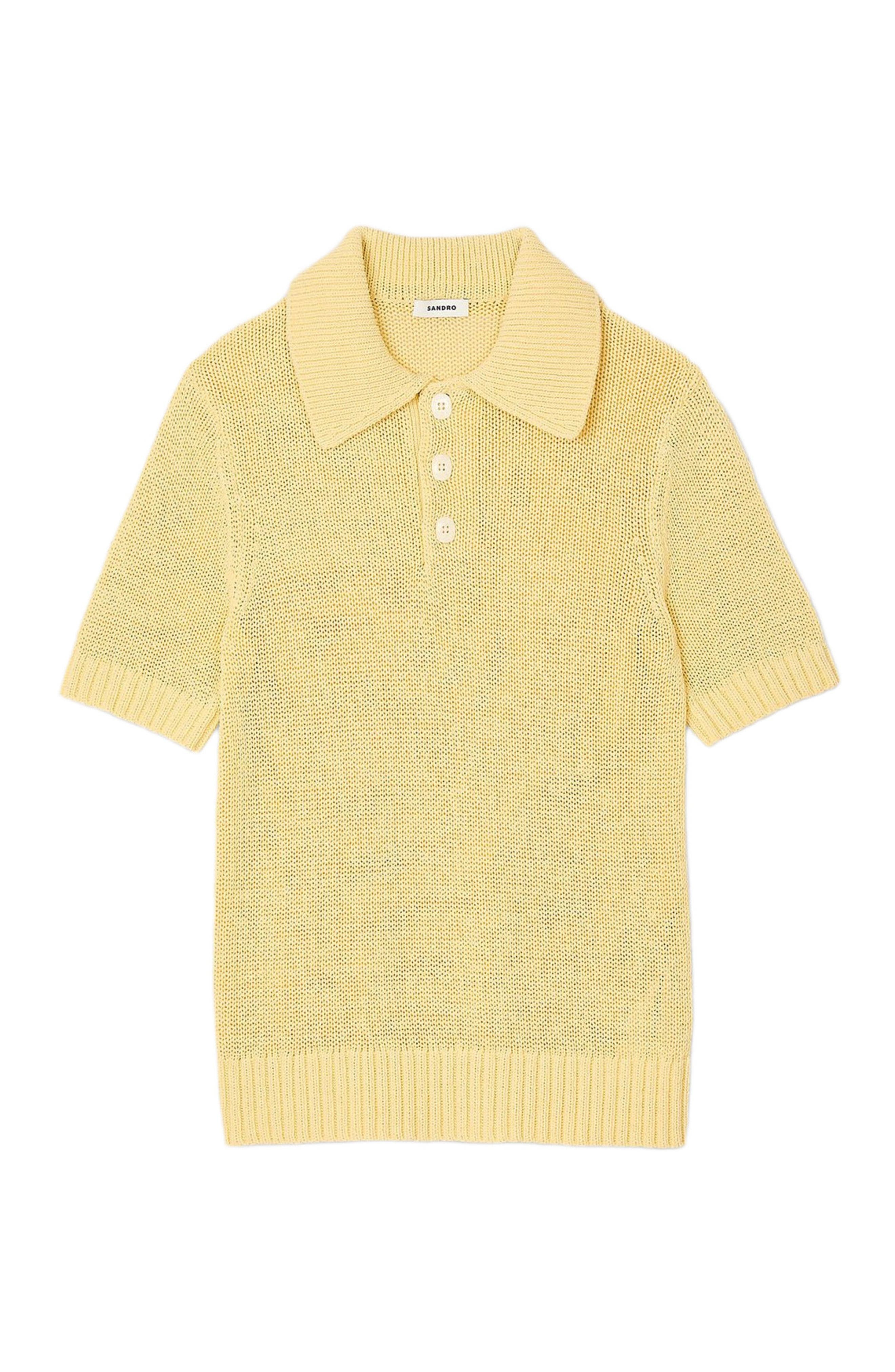 SANDRO Knit polo shirt in Yellow at Nordstrom - 5