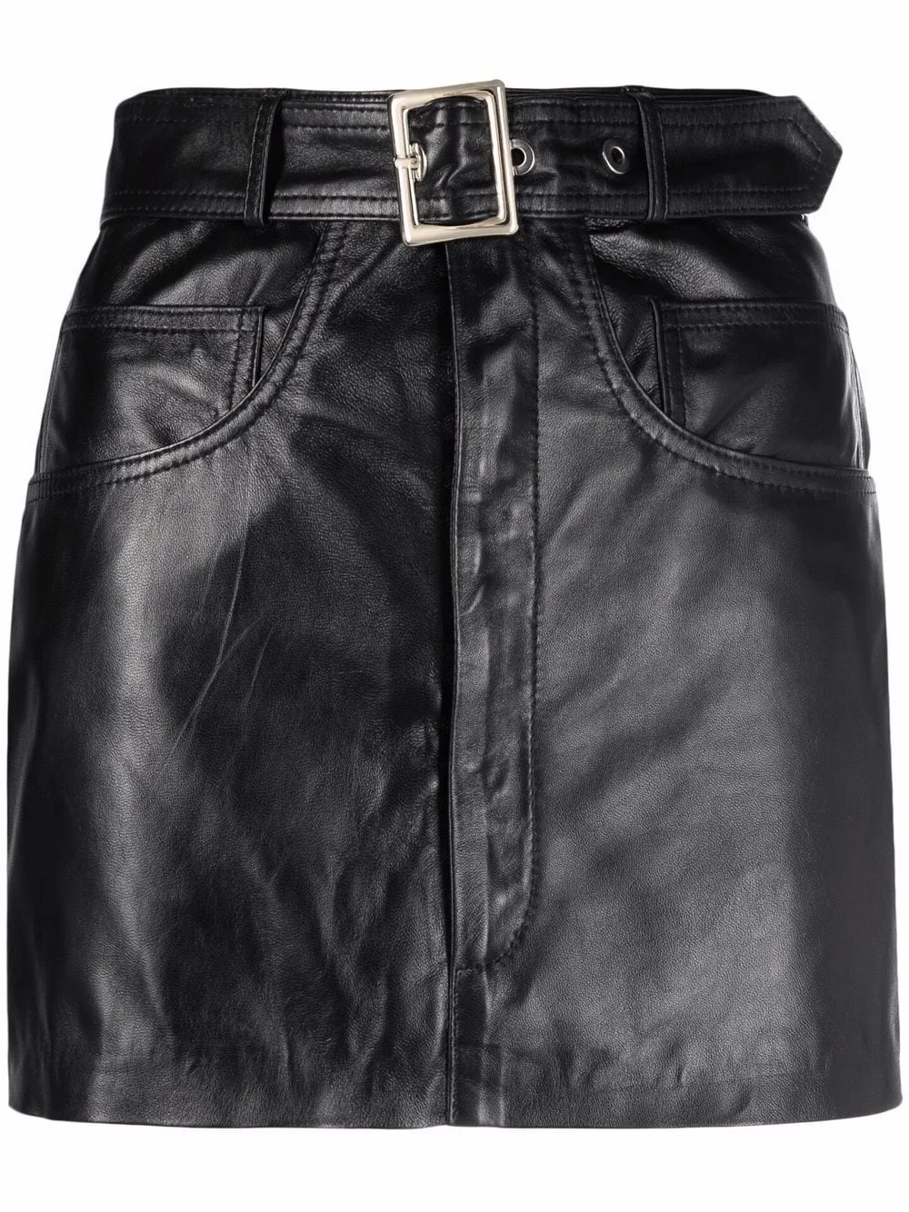 leather mini skirt - 1