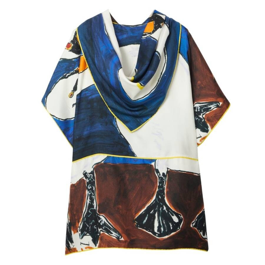 Burberry Short Sleeve Swan Print Blouse, Size One Size - 5
