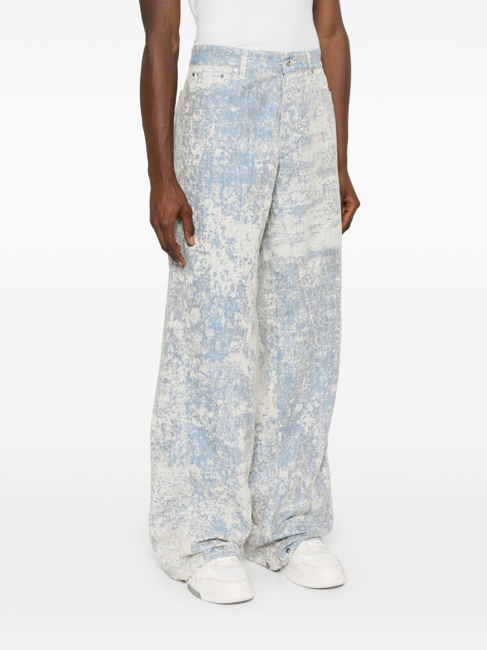 dust-effect straight-leg jeans - 3