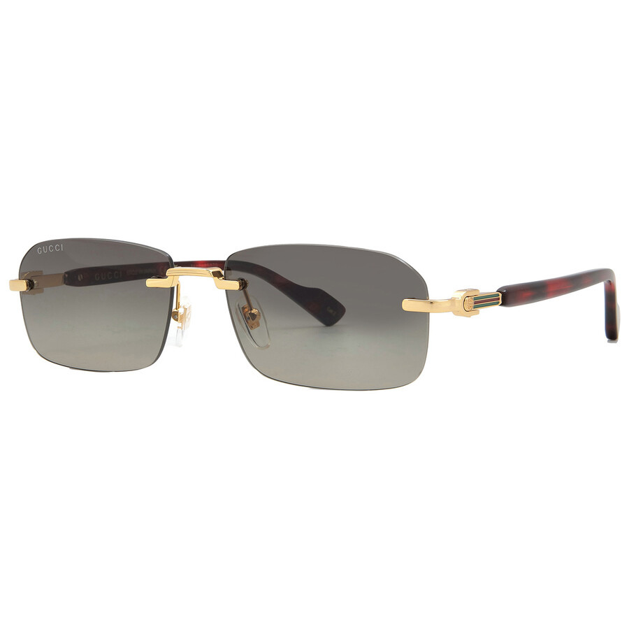 Gucci Gold/Havana Rectangular Men's Sunglasses GG1221S 006 56 - 2