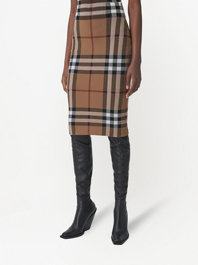 Burberry Check motif midi skirt outlook