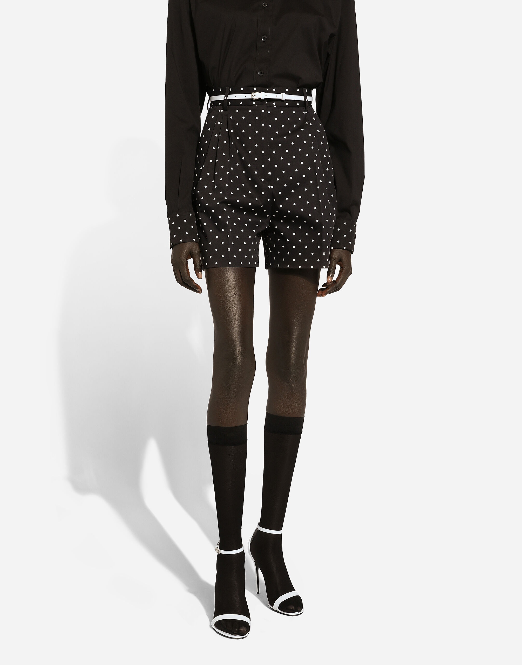 Polka-dot cotton shorts - 5