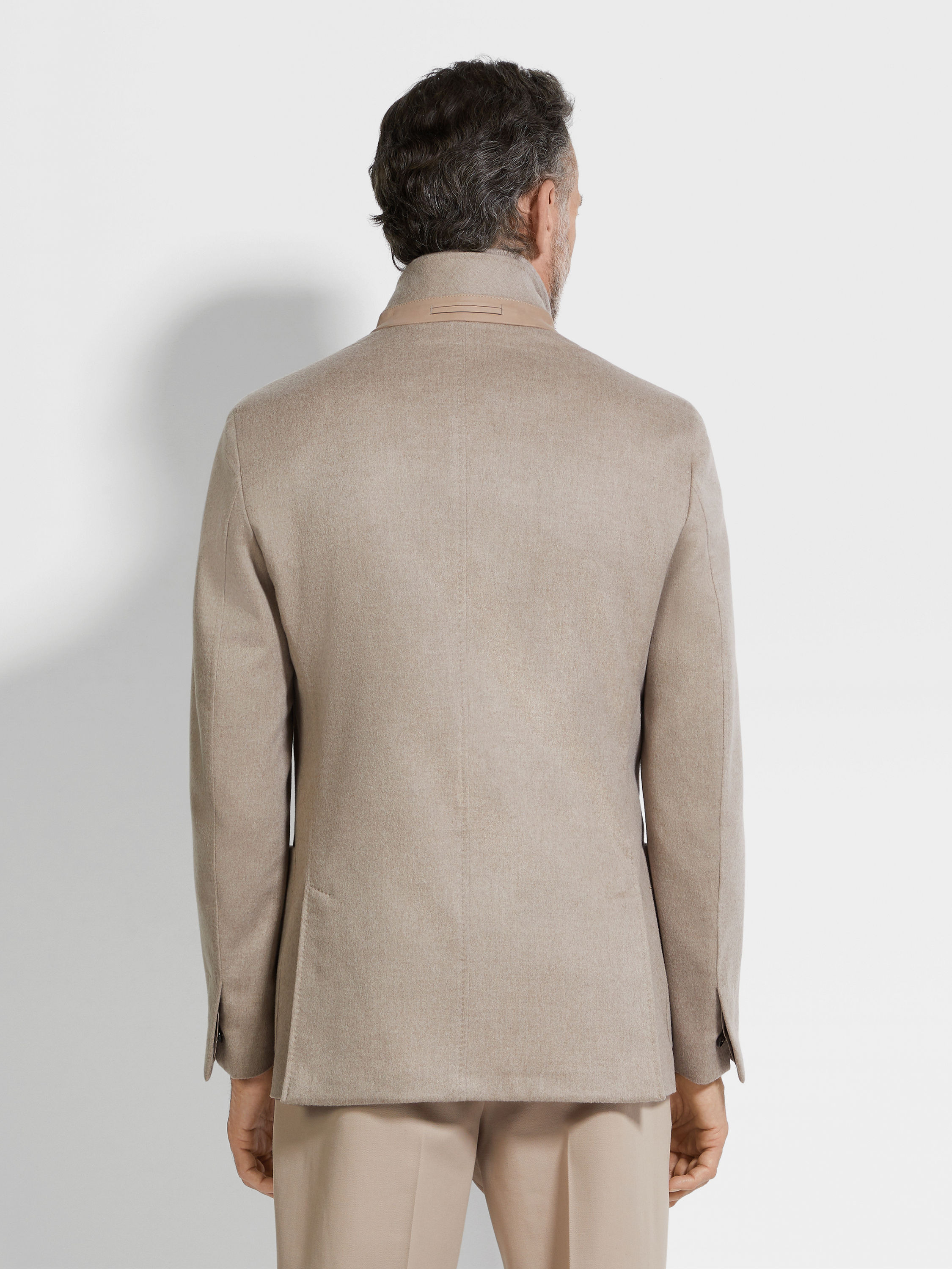 LIGHT TAUPE OASI CASHMERE JACKET - 5