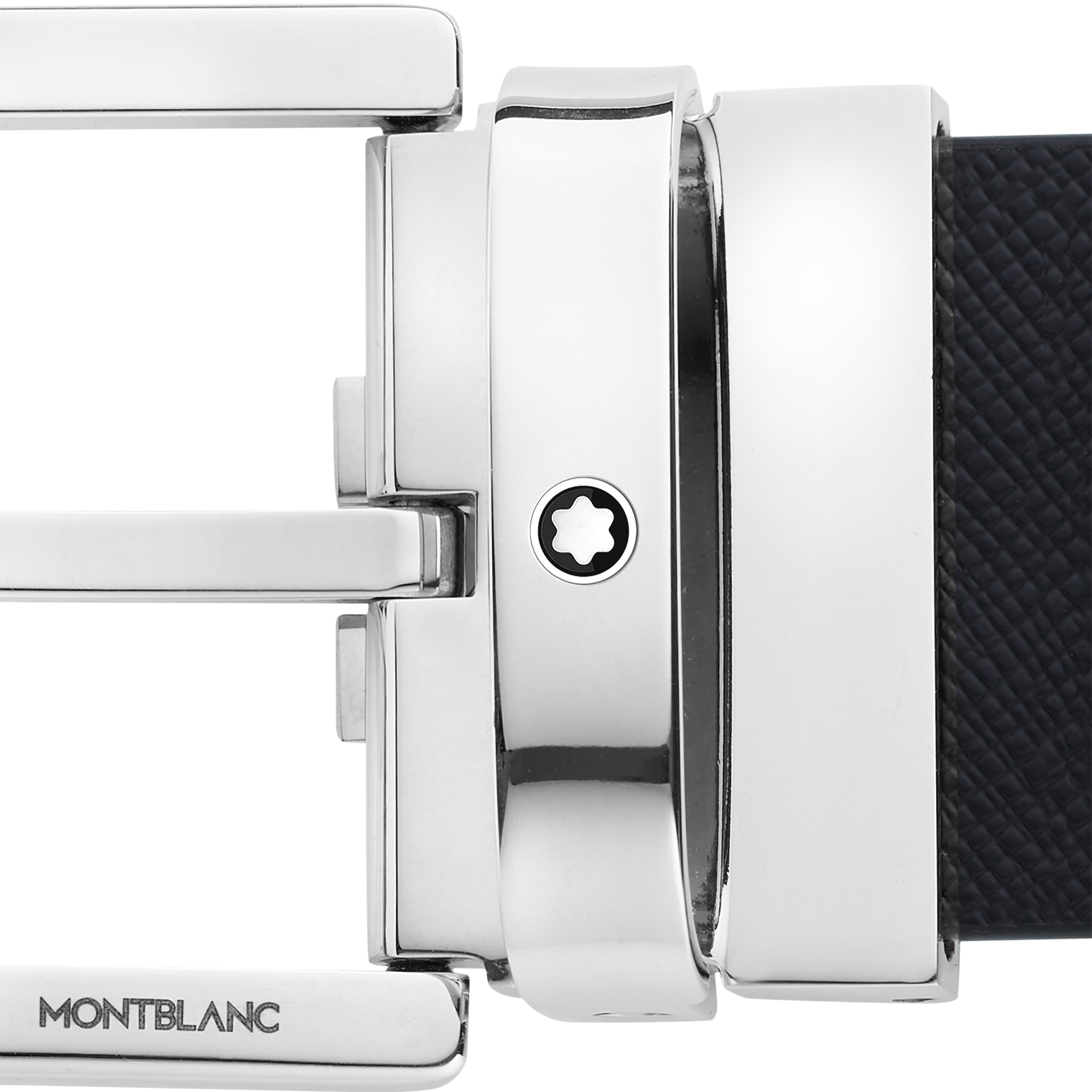 Horseshoe buckle printed black/mosto 35 mm reversible leather belt - 3