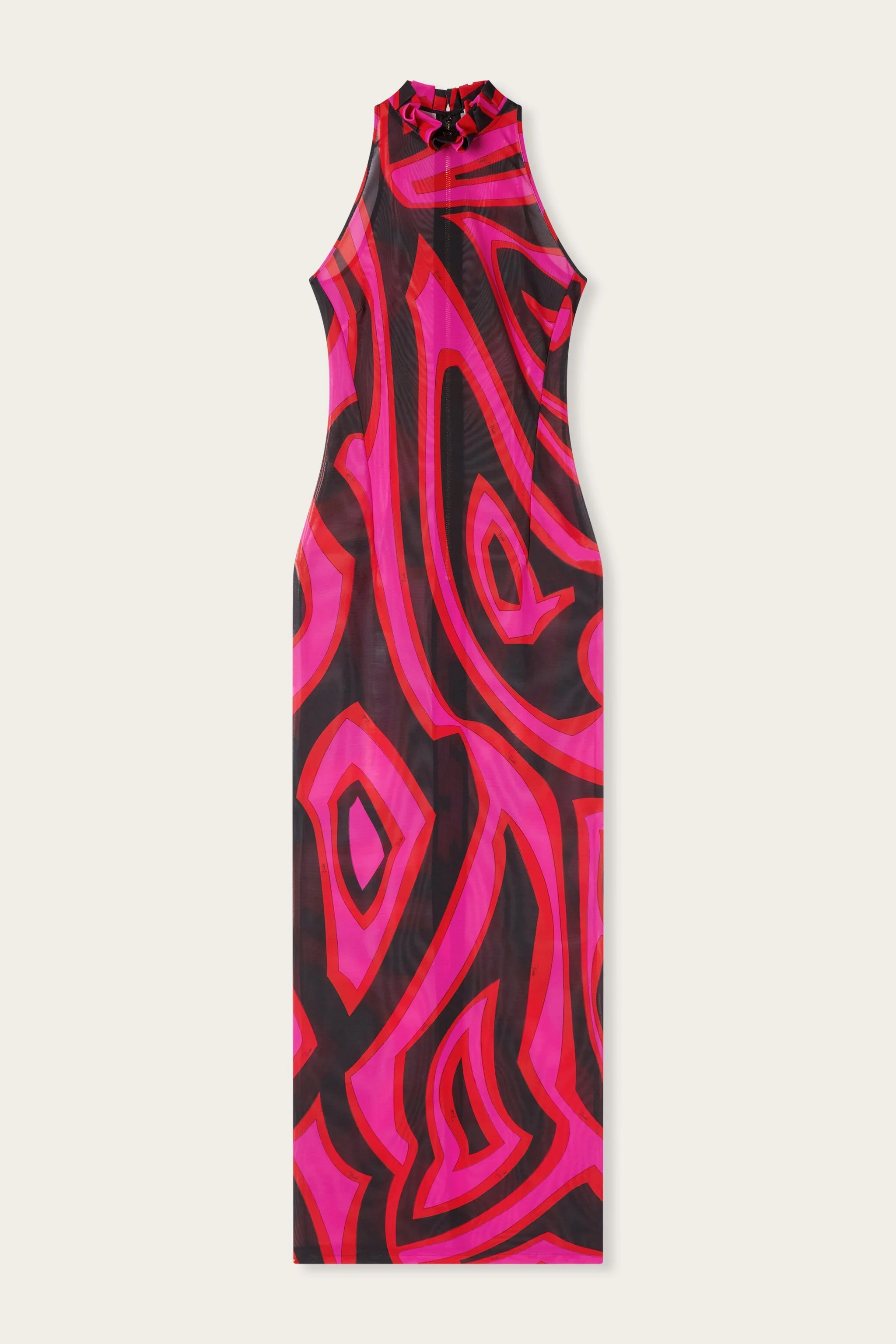 LABIRINTO PRINT LONG FITTED DRESS - 1