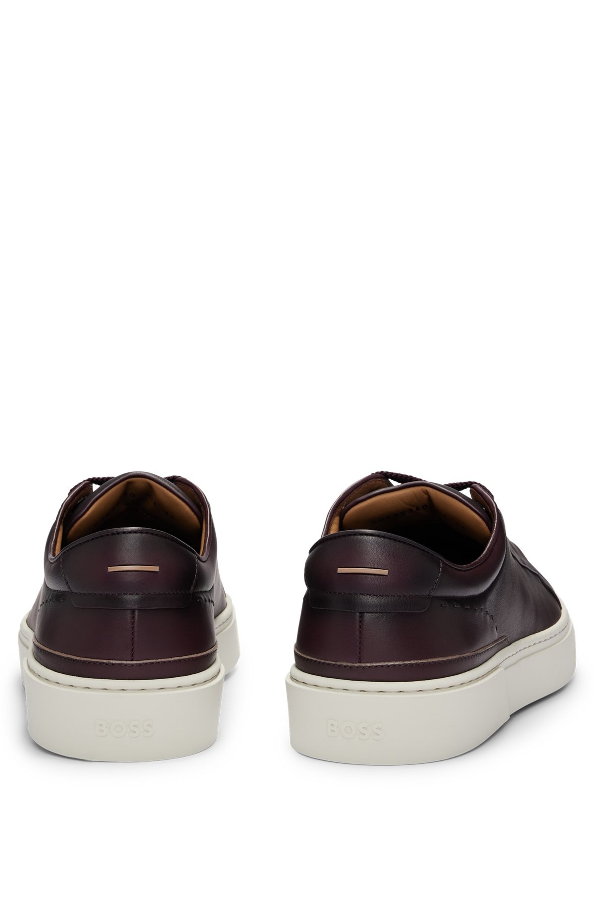 GARY BURNISHED-LEATHER TRAINERS WITH HIDDEN LACES - 5