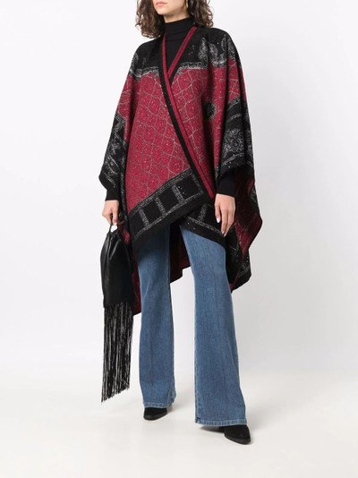 Etro metallic-thread poncho outlook