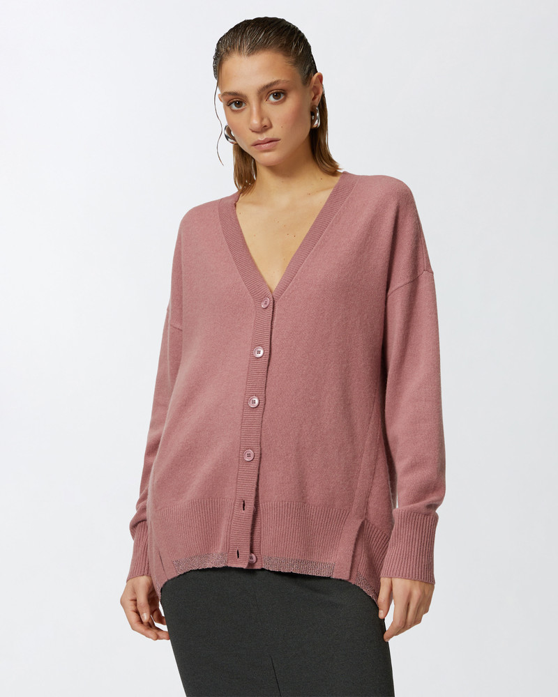 PINKO WOOL AND CASHMERE CARDIGAN WITH LUREX EDGING outlook