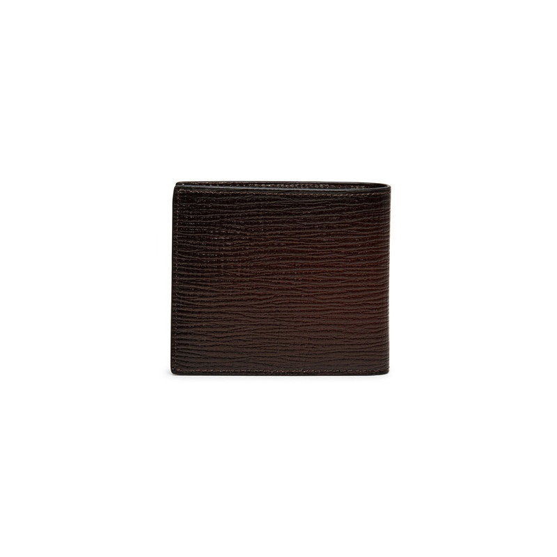 Santoni Brown embossed leather wallet outlook