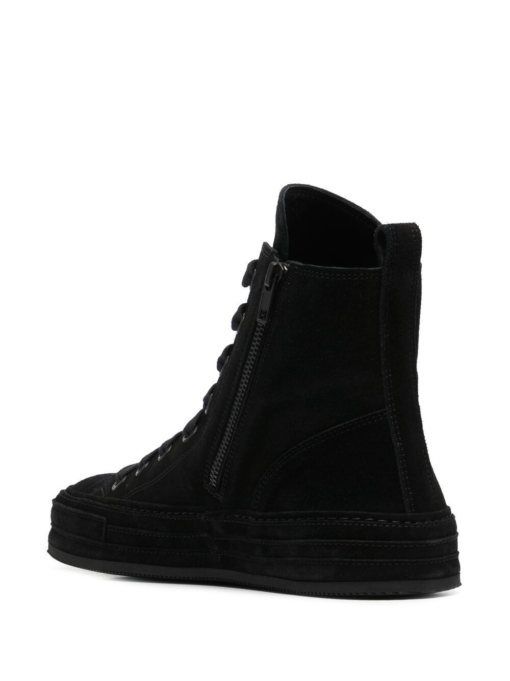 high-top leather sneakers - 3