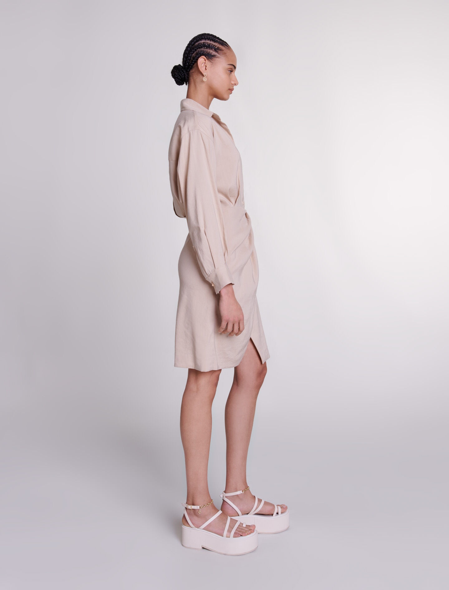 Linen midi dress - 4