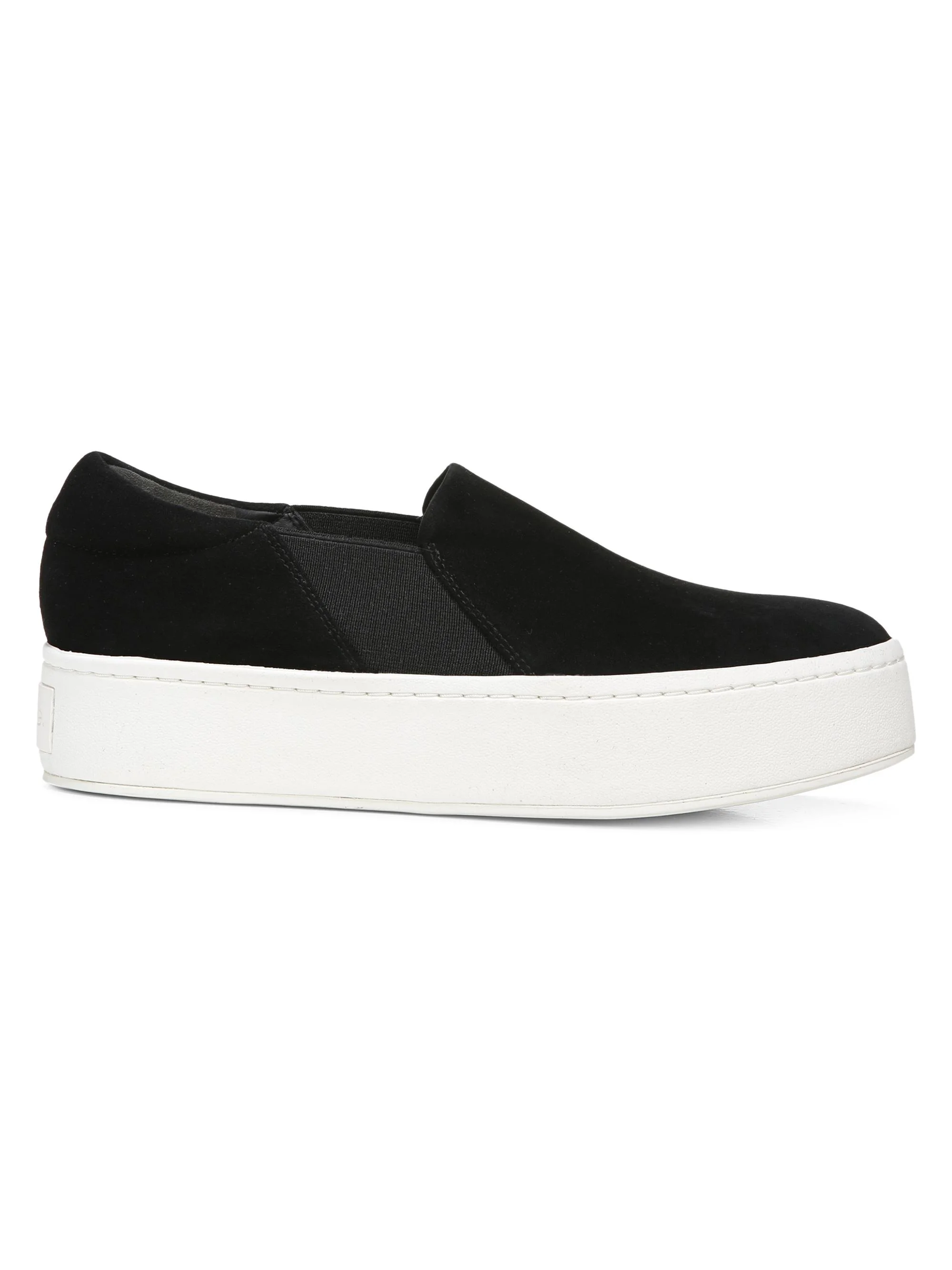 Women's Warren Slip-On Platform Suede Sneakers - Black - 1