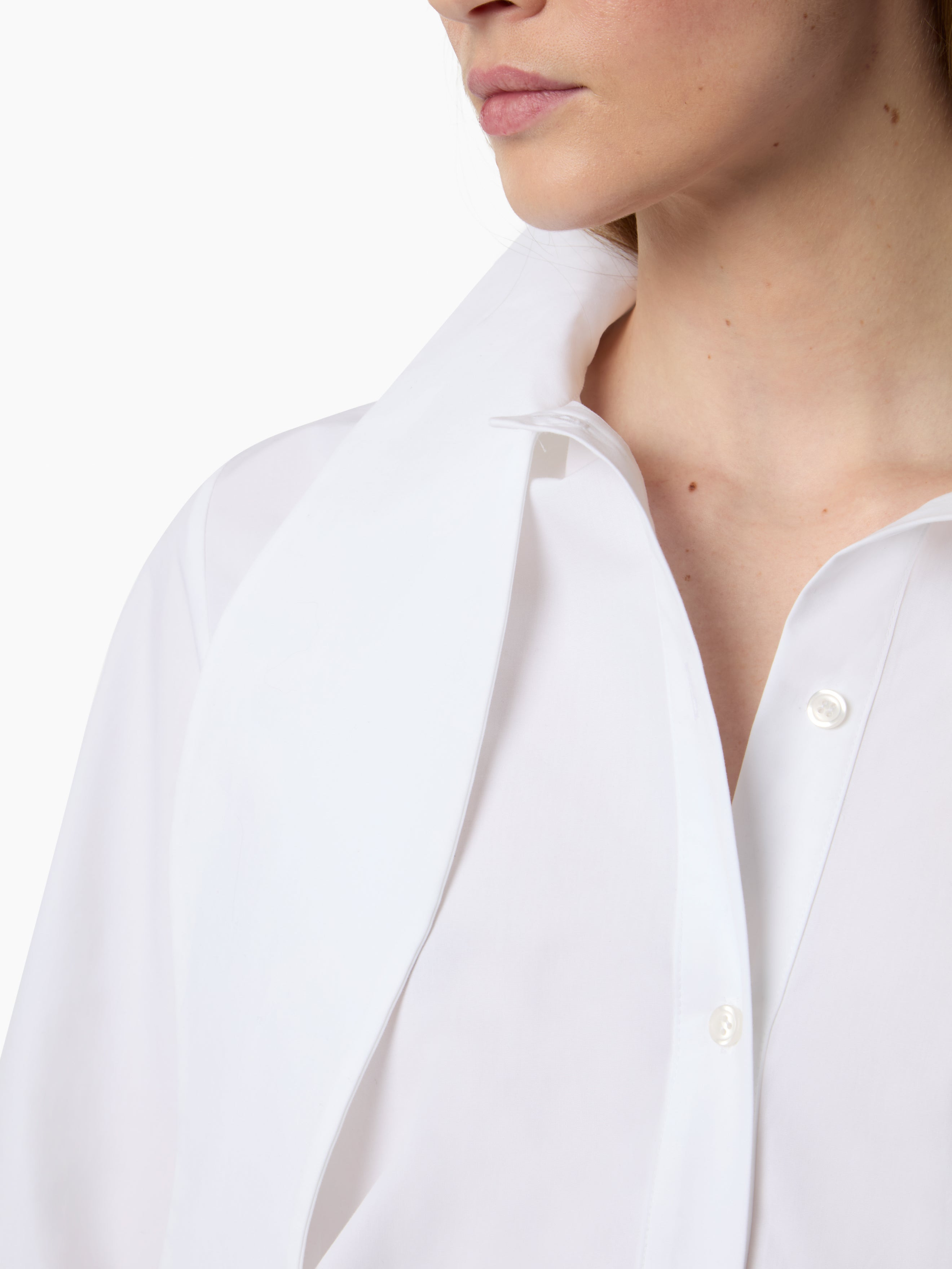 Oversized Collar Lavalliere Shirt - 3