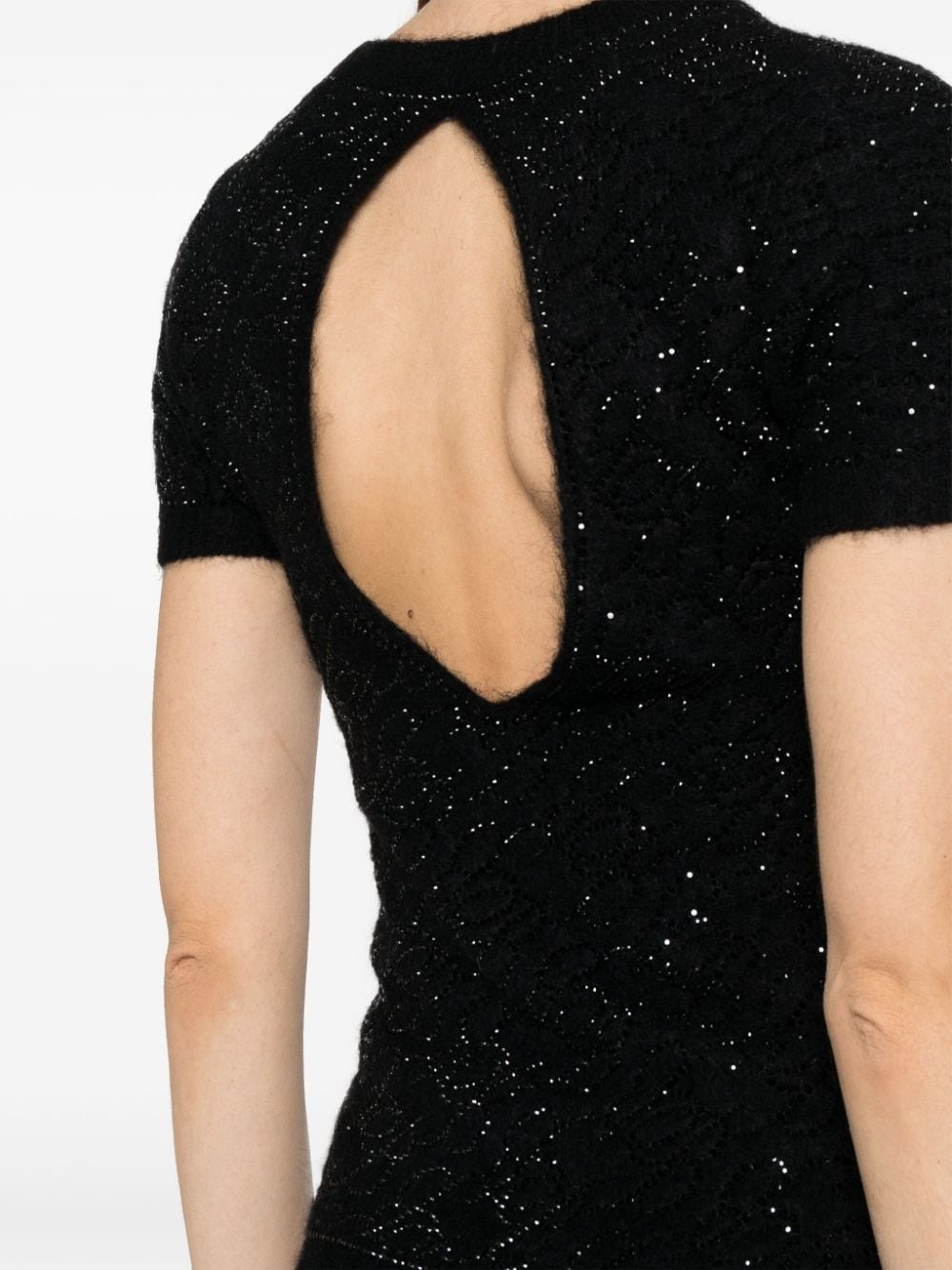 crystal-embellished knitted top - 5