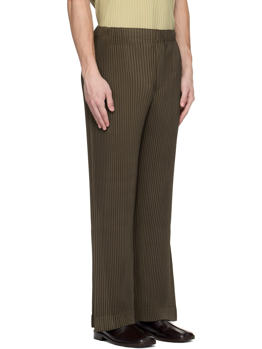 Brown Pleats Bottoms 3 Trousers - 2