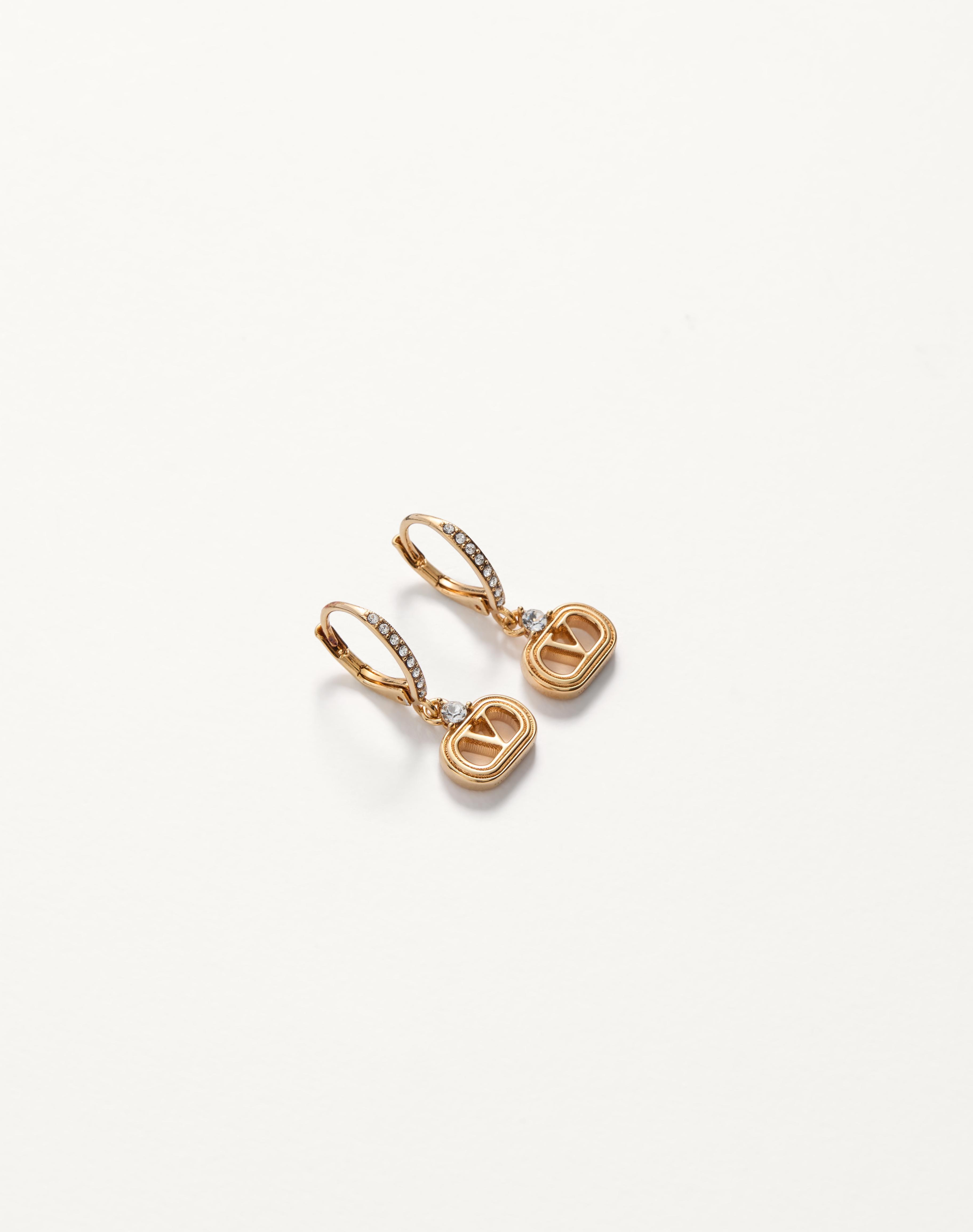 OVAL METAL EARRINGS WITH SWAROVSKI® CRYSTALS - 4