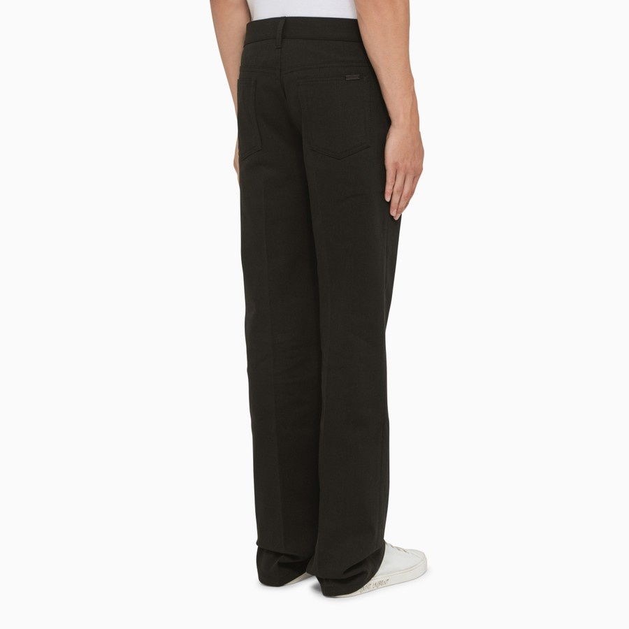 Regular black cotton denim jeans - 4